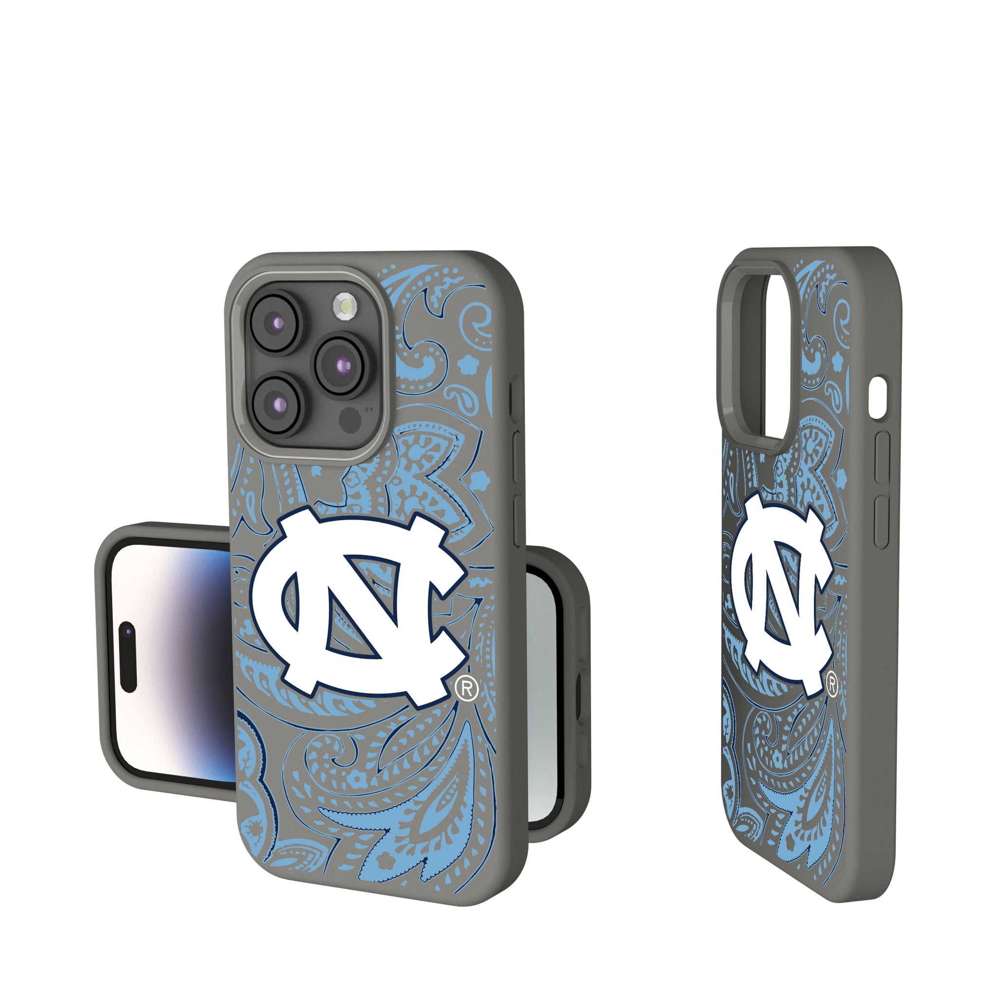 University of North Carolina Tar Heels Paisley iPhone Soft Touch Phone Case for Apple iPhone