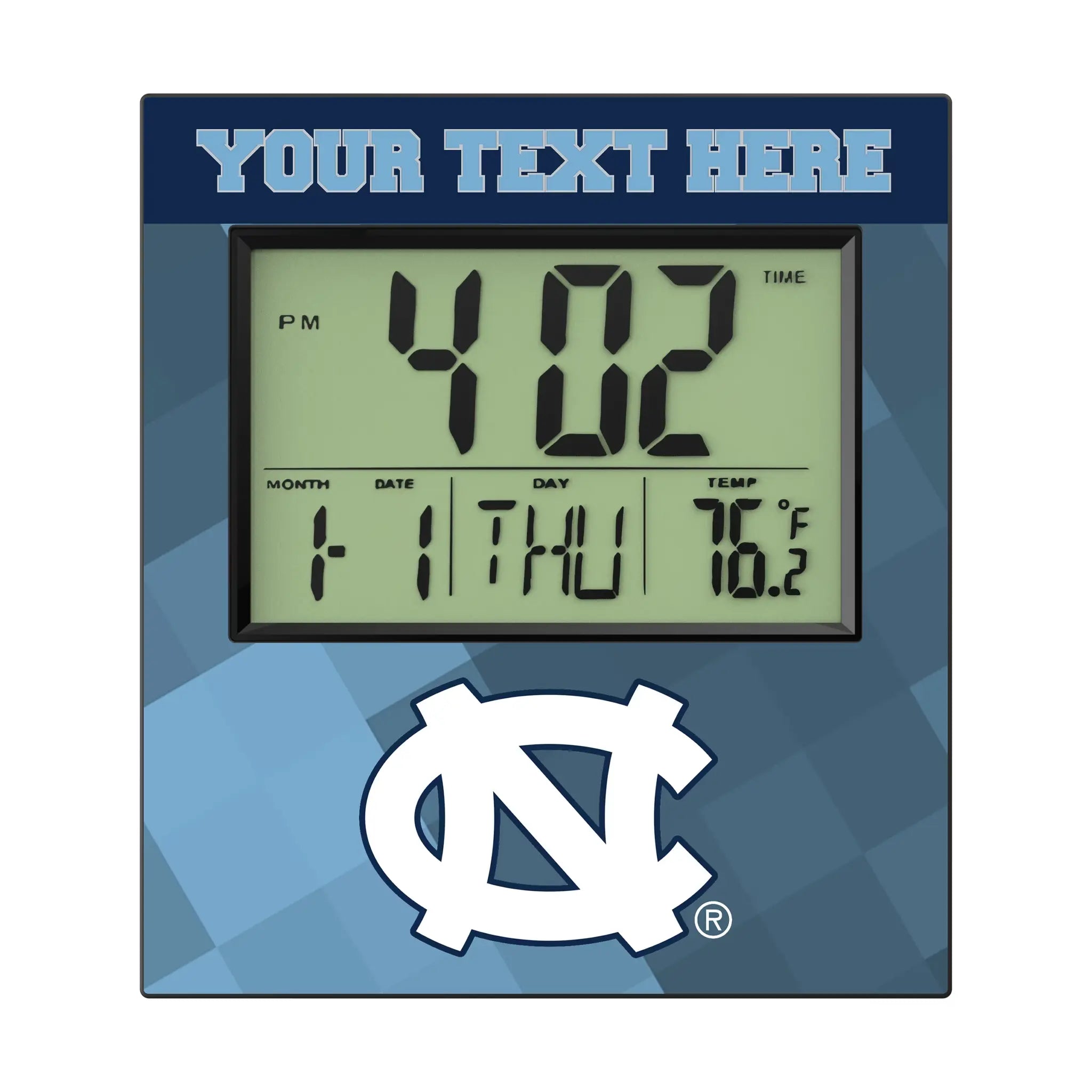 University of North Carolina Tar Heels Personalized Color Block Wall Clock