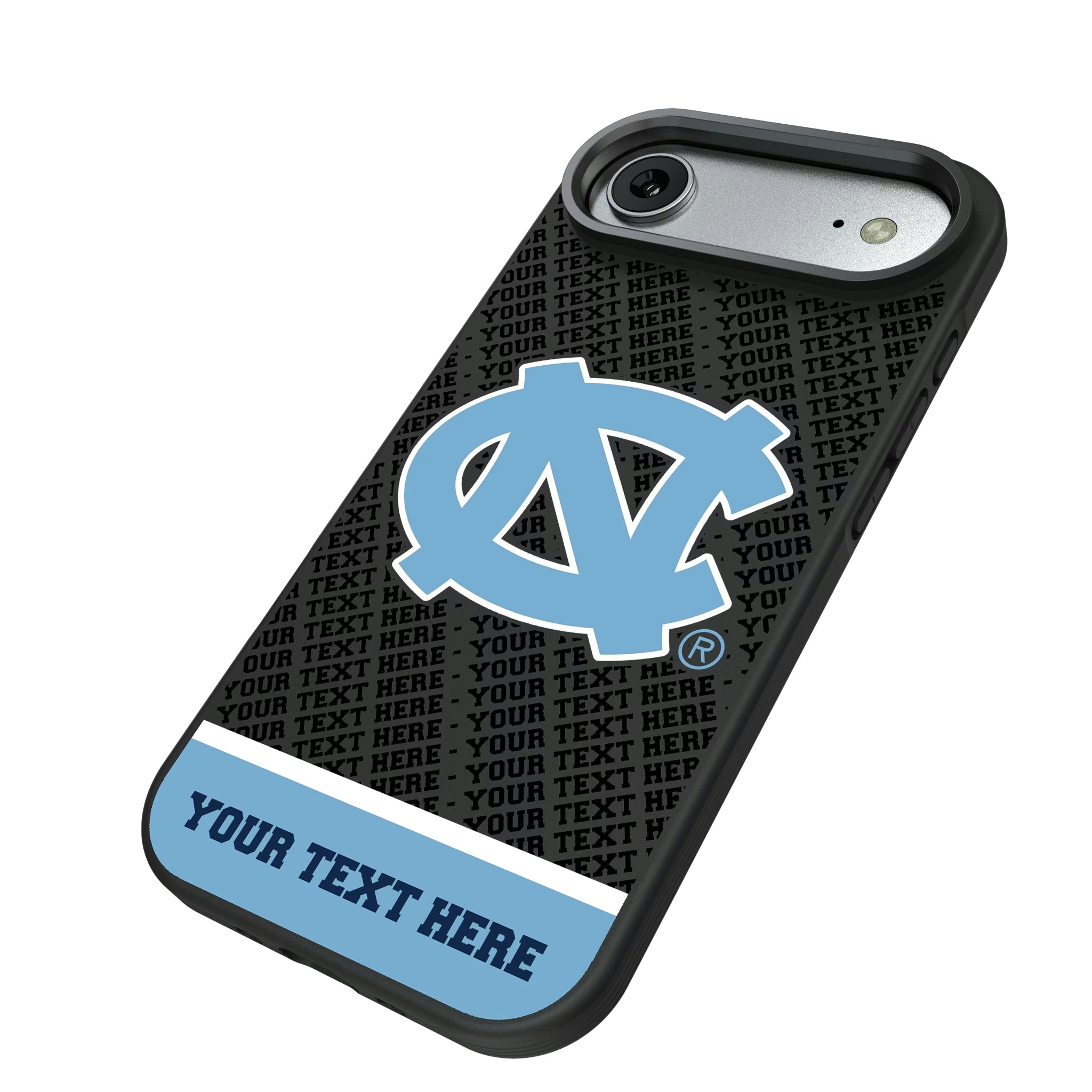 University of North Carolina Tar Heels Personalized EndZone Plus iPhone Bump Phone Case for Apple iPhone - Isometric View#Device_iPhone Air
