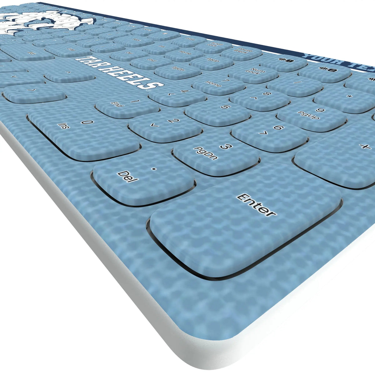 University of North Carolina Tar Heels Personalized Endzone Solid KKB605 Curved Wireless Keyboard - Detail