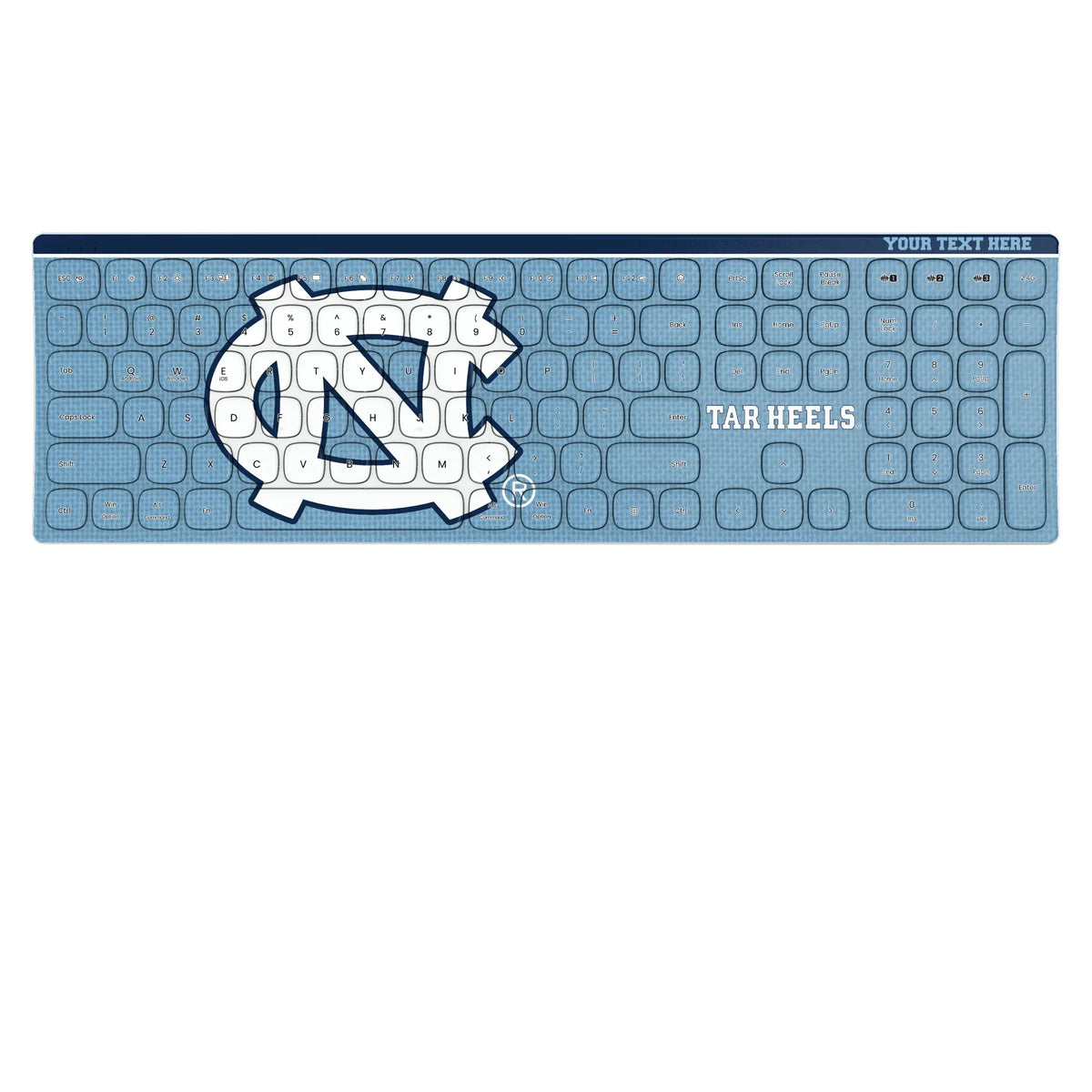 University of North Carolina Tar Heels Personalized Endzone Solid KKB605 Curved Wireless Keyboard