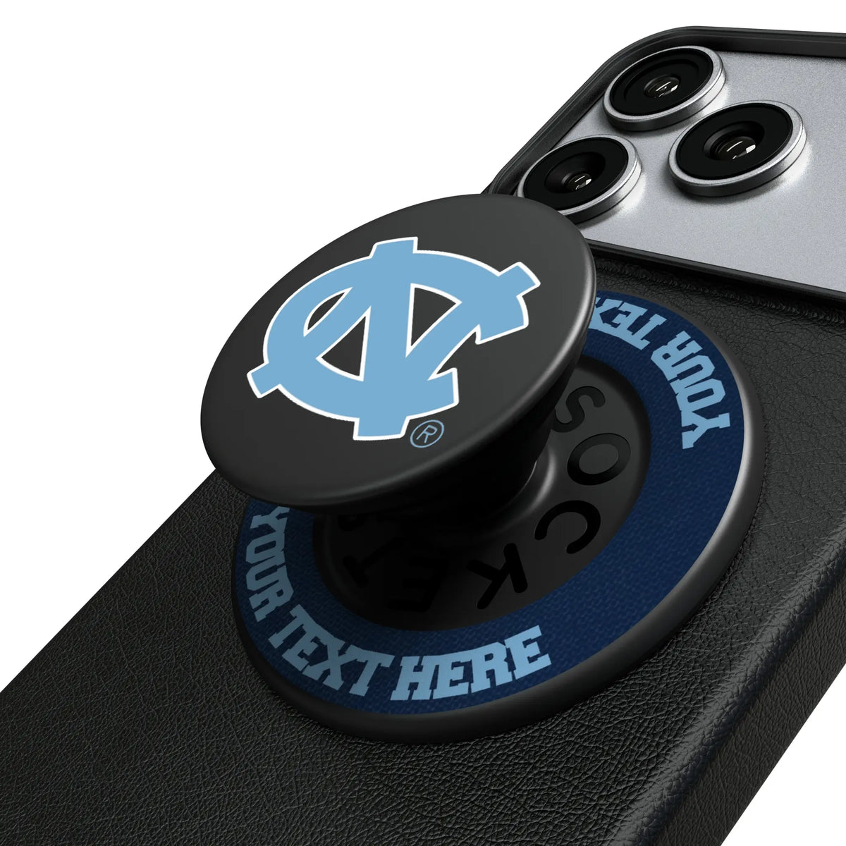 University of North Carolina Tar Heels Personalized Endzone Solid Popsockets Round Magnetic
