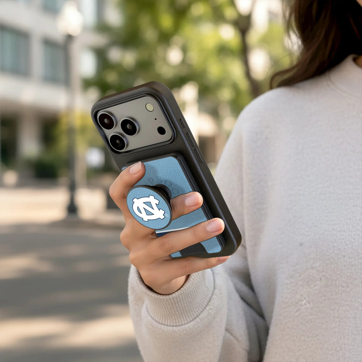 University of North Carolina Tar Heels Personalized Endzone Solid Popsockets Wallet Magnetic - Lifestyle