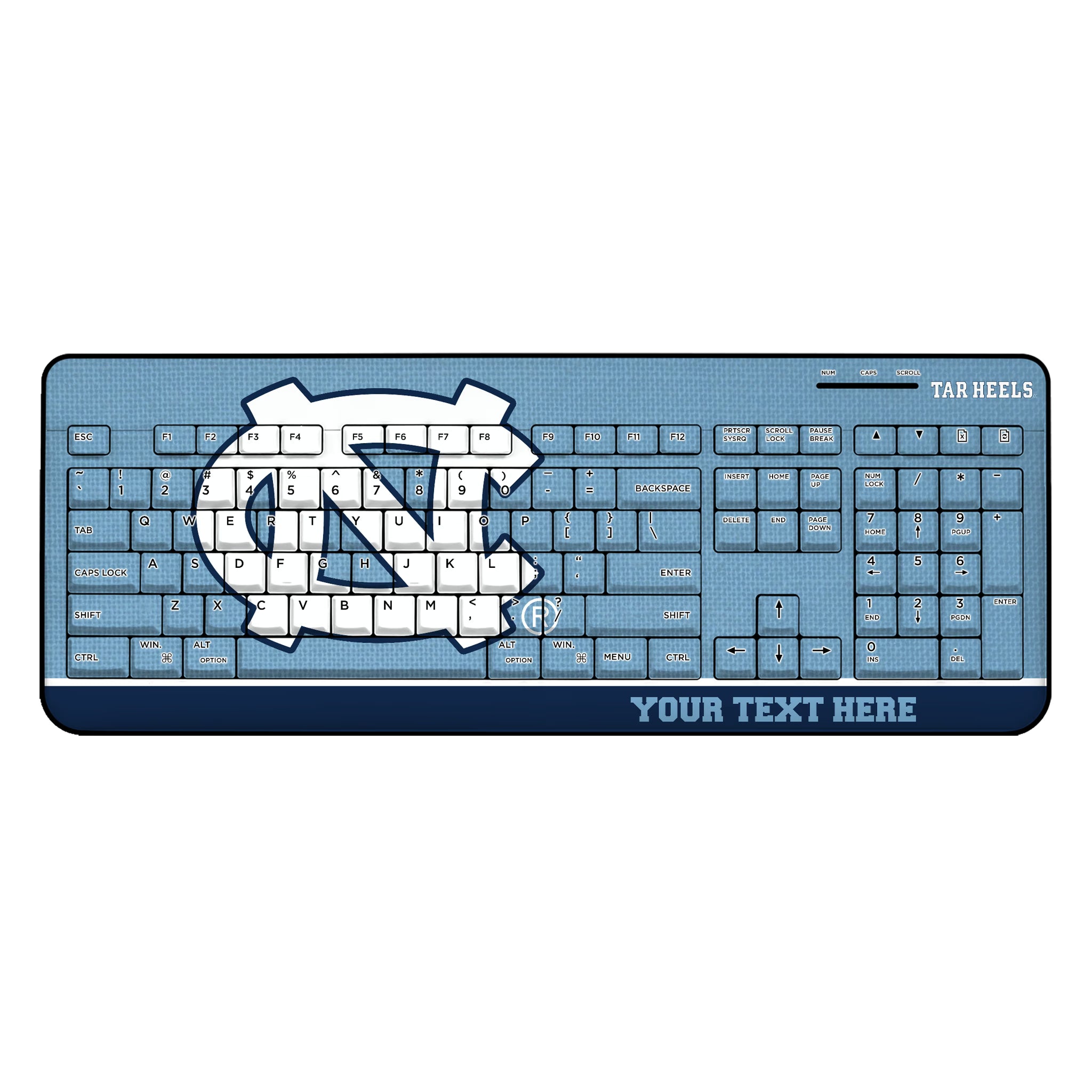 University of North Carolina Tar Heels Personalized Endzone Solid Wireless USB Keyboard