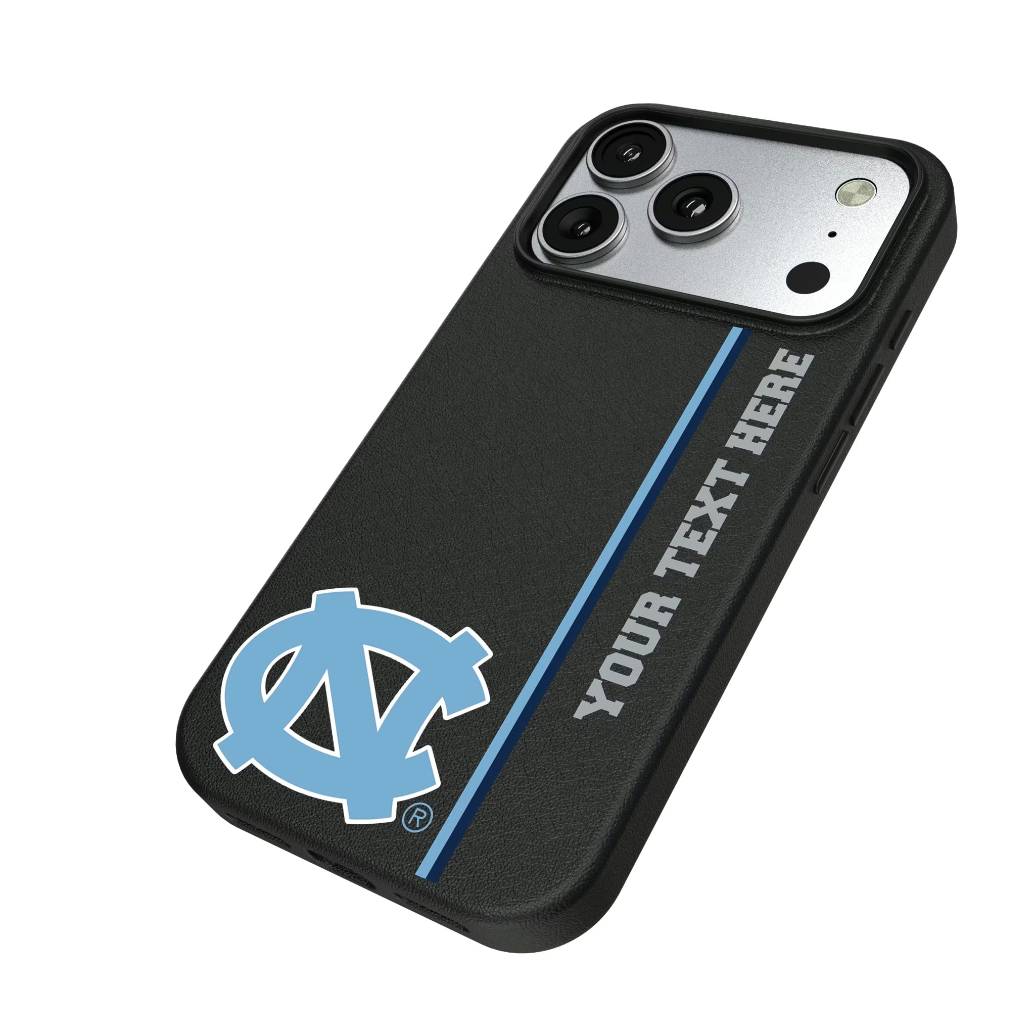University of North Carolina Tar Heels Personalized Sidebard iPhone MagSafe Compatible Phone Case for Apple iPhone - Isometric View#Device_iPhone 17 Pro