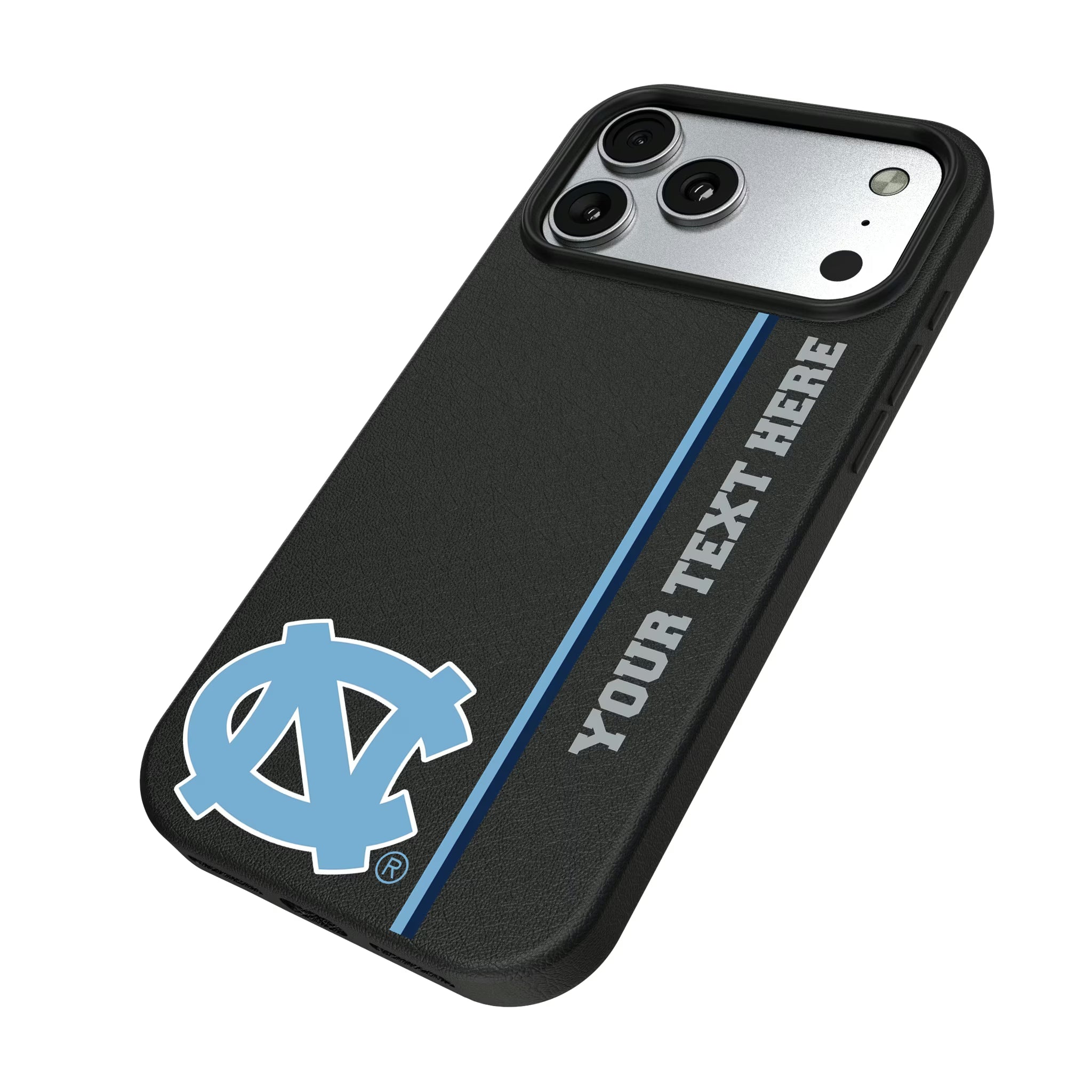 University of North Carolina Tar Heels Personalized Sidebard iPhone MagSafe Compatible Phone Case for Apple iPhone - Isometric View#Device_iPhone 17 Pro Max