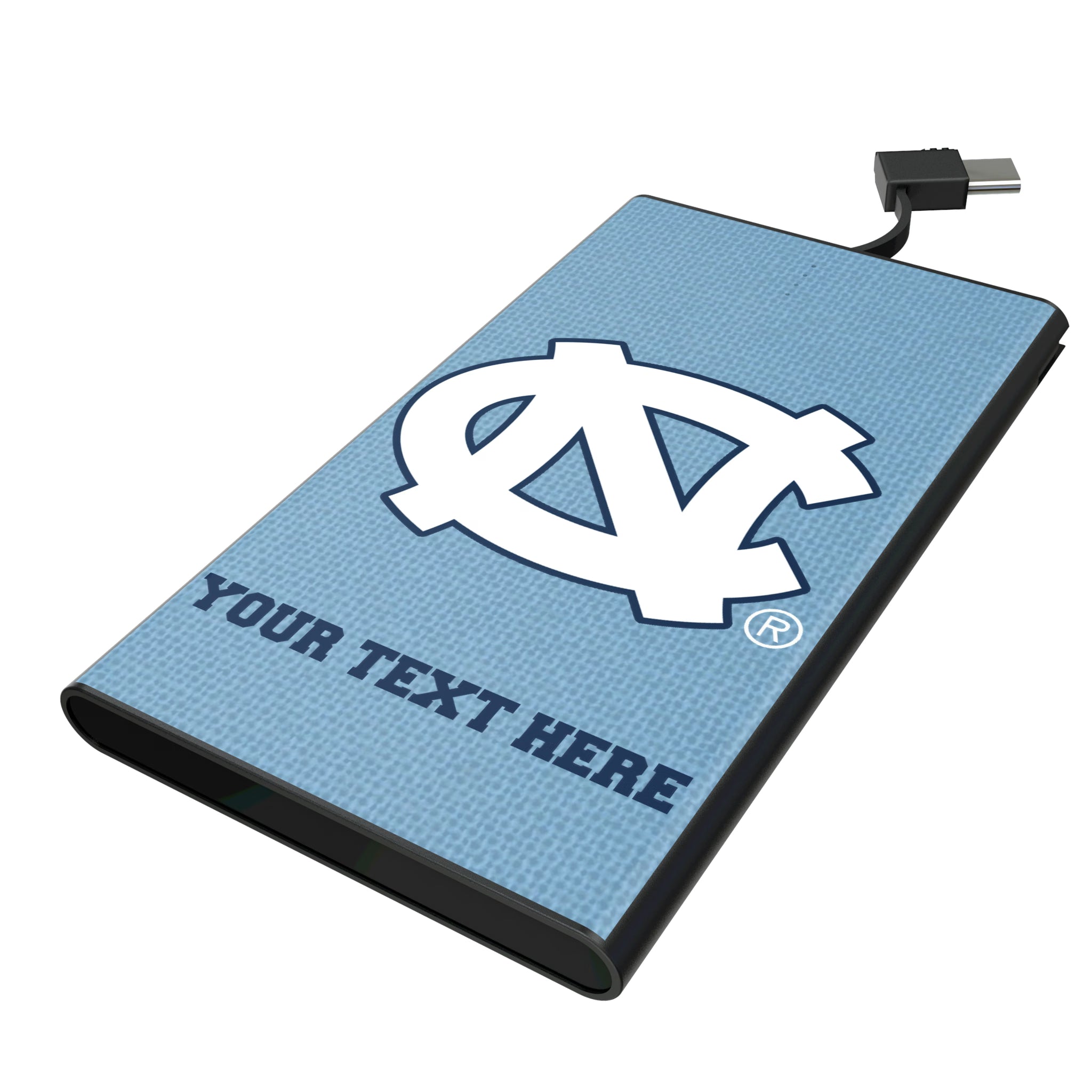 University of North Carolina Tar Heels Personalized Solid 5000mAh Flat Powerbank