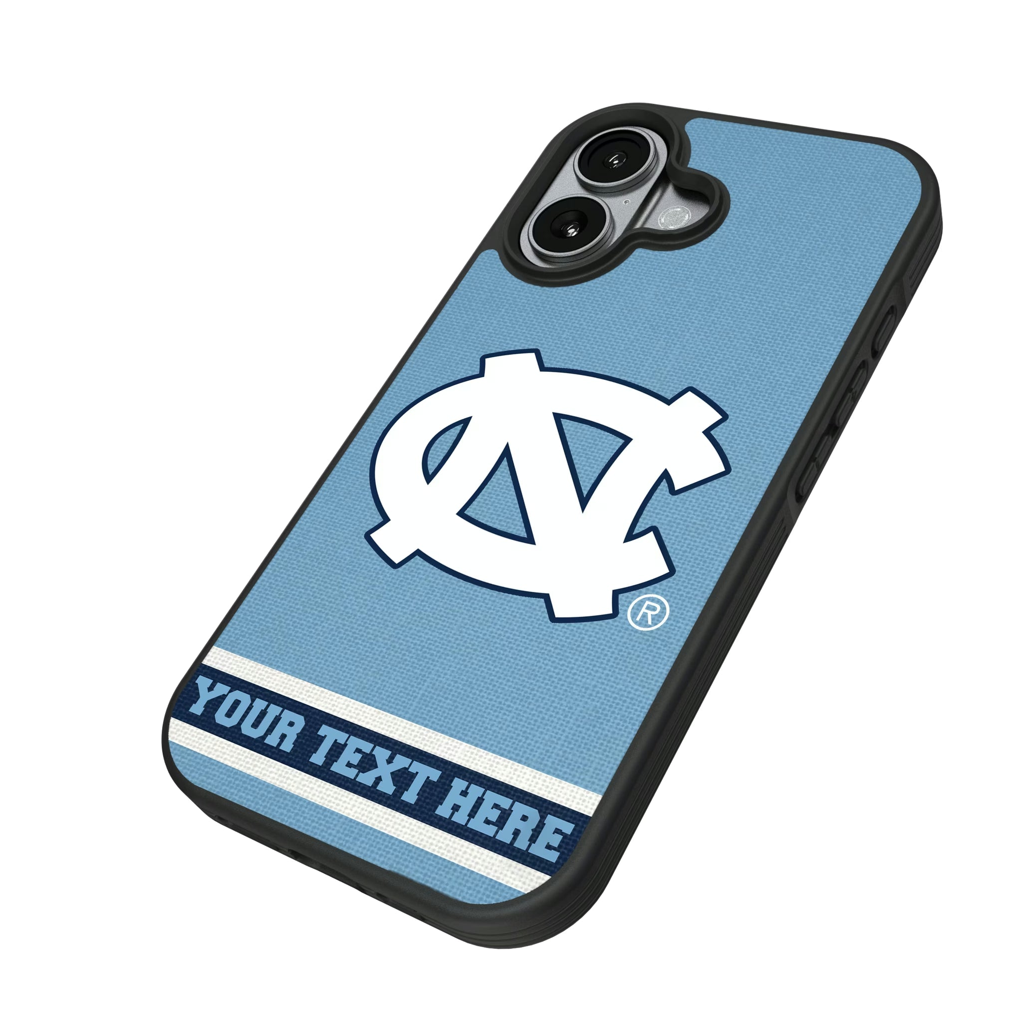 University of North Carolina Tar Heels Personalized Stripe iPhone Bump Phone Case for Apple iPhone - Isometric View#Device_iPhone 17