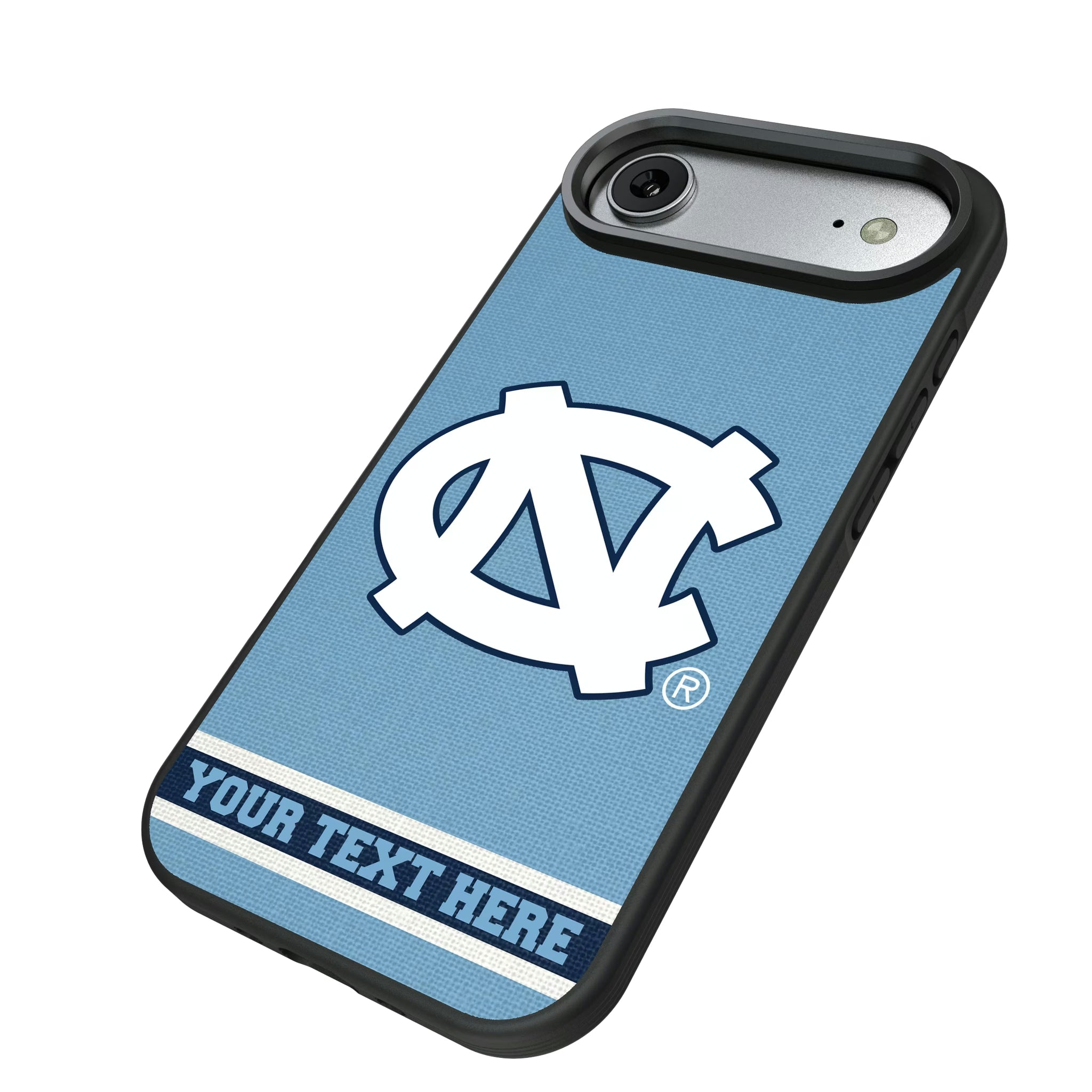 University of North Carolina Tar Heels Personalized Stripe iPhone Bump Phone Case for Apple iPhone - Isometric View#Device_iPhone Air