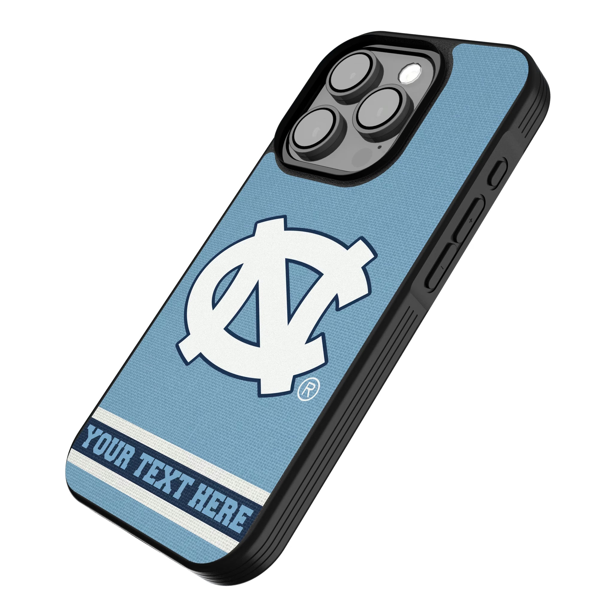 University of North Carolina Tar Heels Personalized Stripe iPhone Bump Phone Case for Apple iPhone - Isometric View