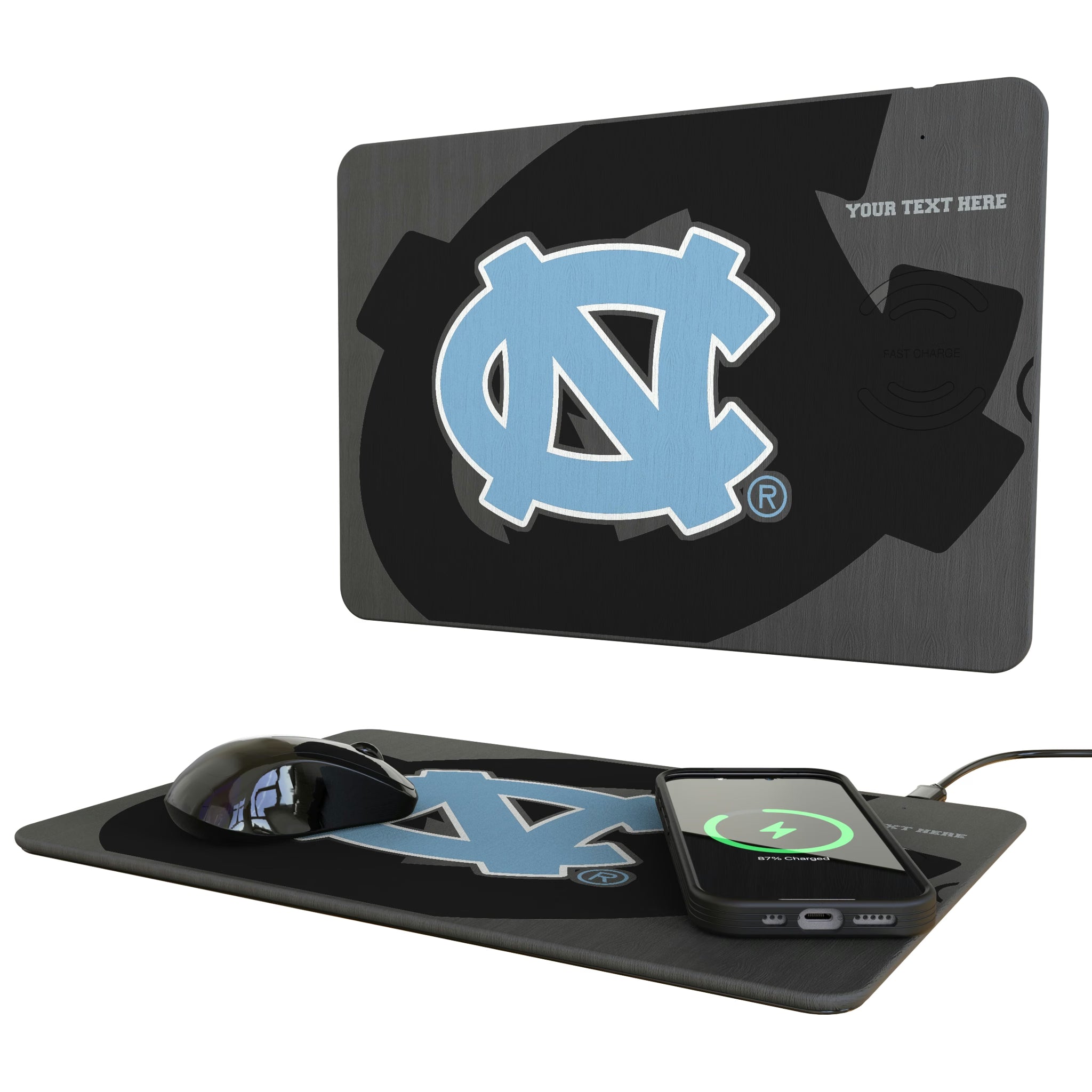 University of North Carolina Tar Heels Personalized Tilt 15-Watt Wireless Charger and Mouse Pad