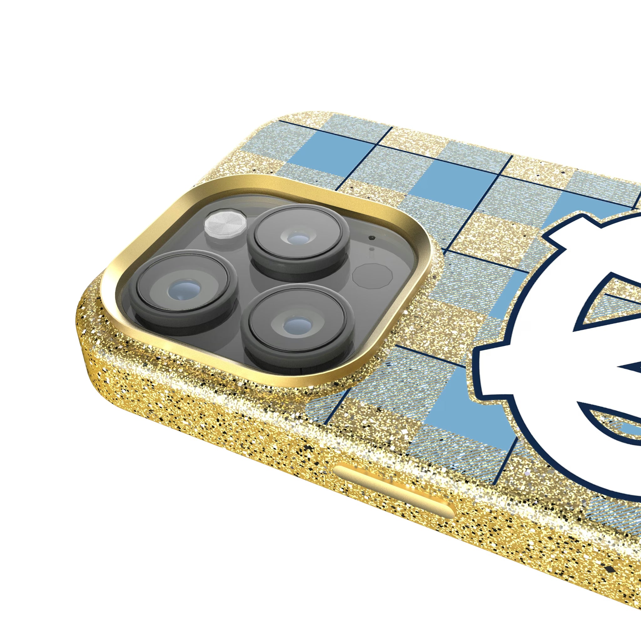 University of North Carolina Tar Heels Plaid iPhone Bling Phone Case for Apple iPhone - Detail