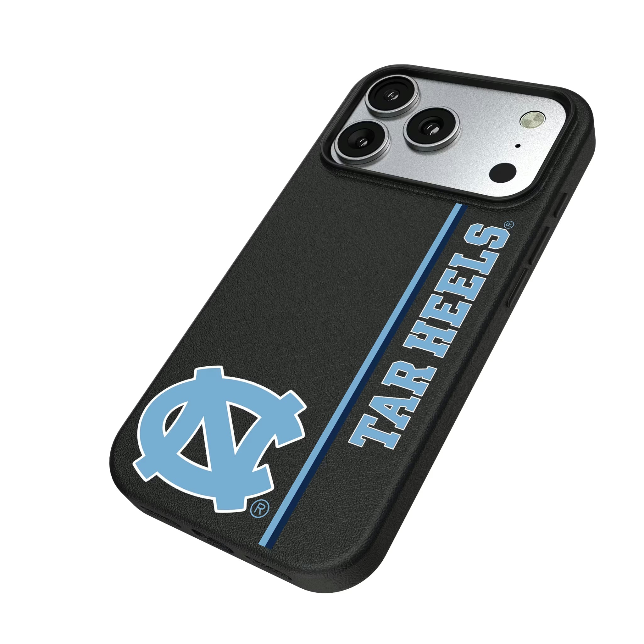 University of North Carolina Tar Heels Sidebar iPhone MagSafe Compatible Phone Case for Apple iPhone - Isometric View#Device_iPhone 17 Pro
