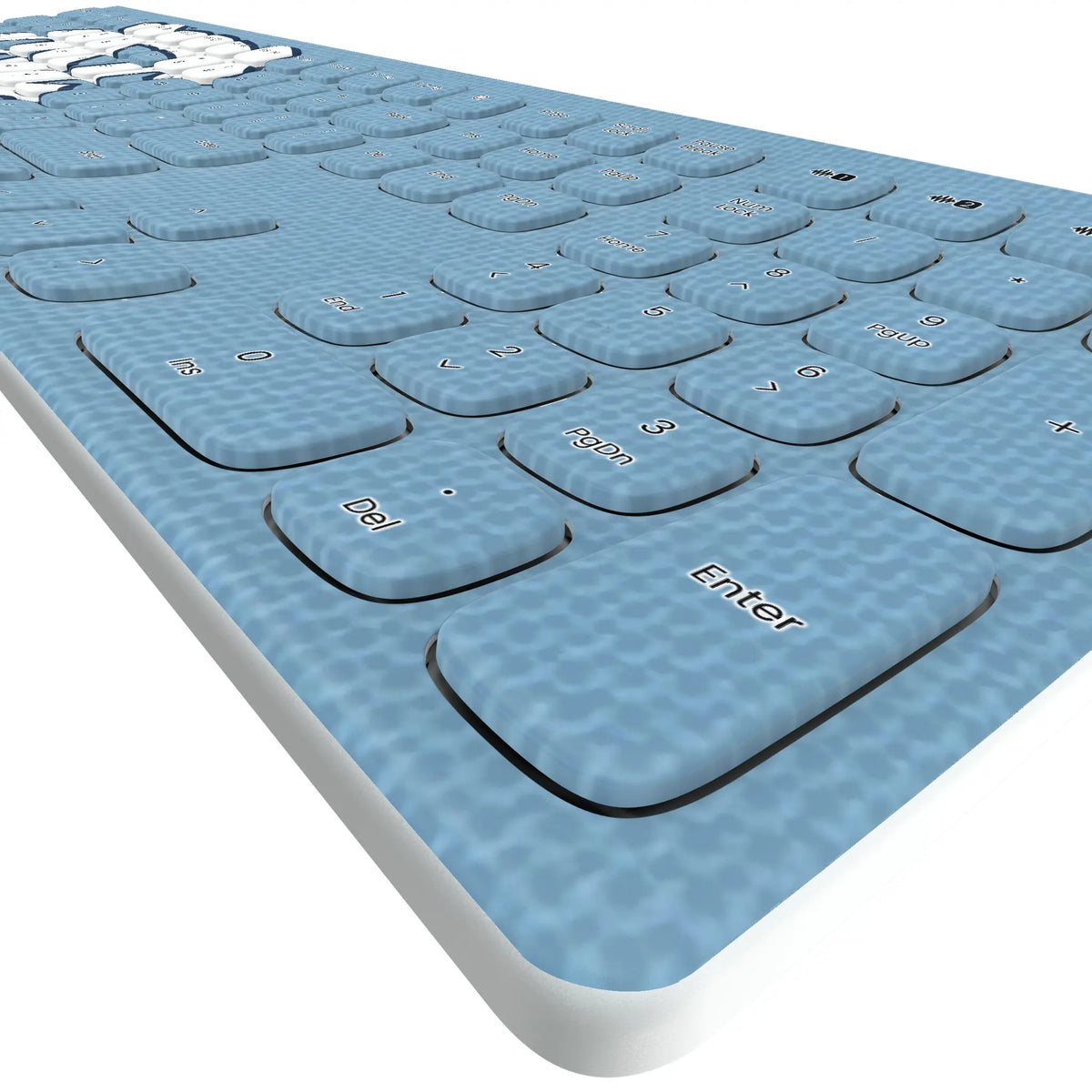 University of North Carolina Tar Heels Solid KKB605 Curved Wireless Keyboard - Detail