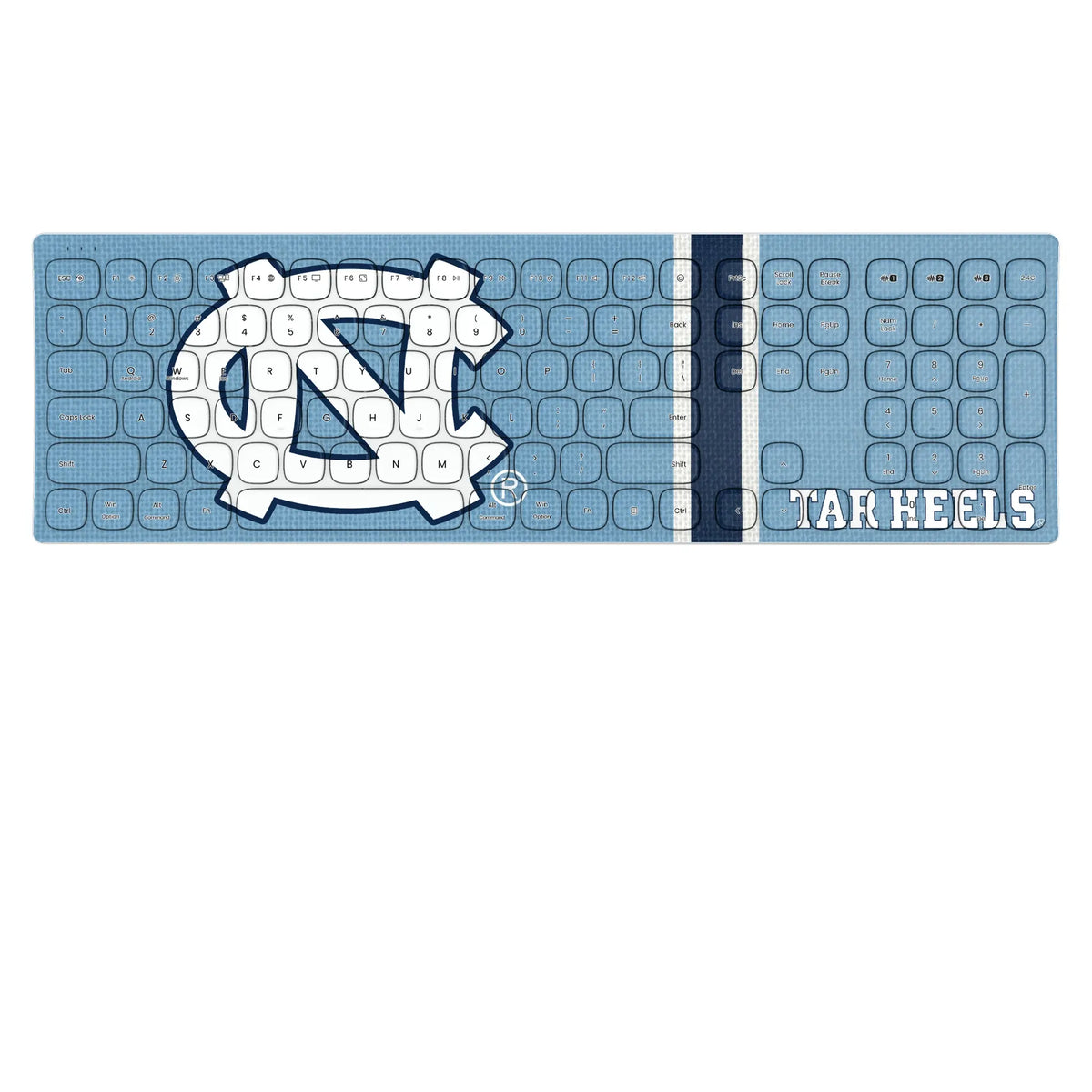 University of North Carolina Tar Heels Stripe KKB605 Curved Wireless Keyboard