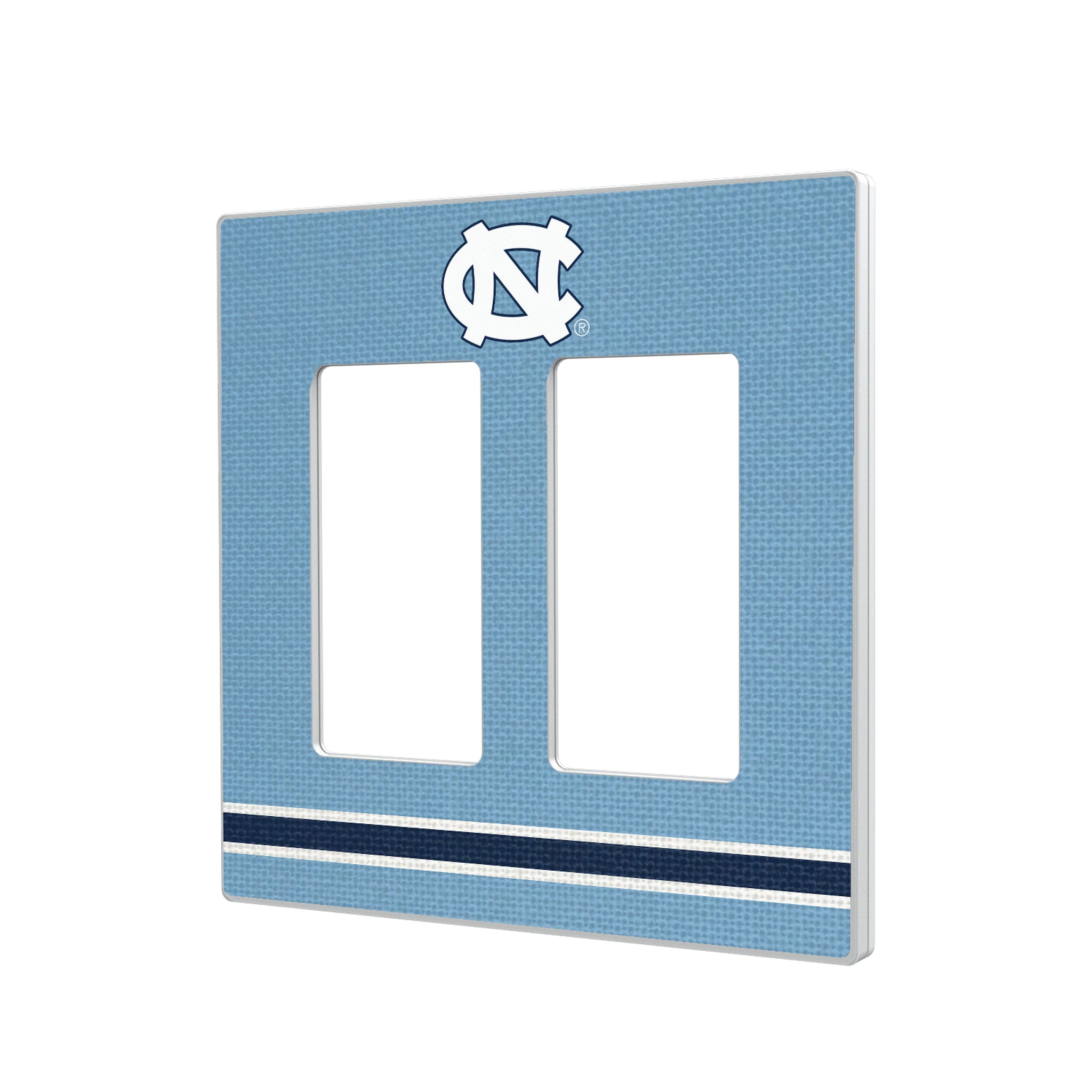 University of North Carolina Tar Heels Stripe Hidden-Screw Light Switch Plate#Style_Double Rocker