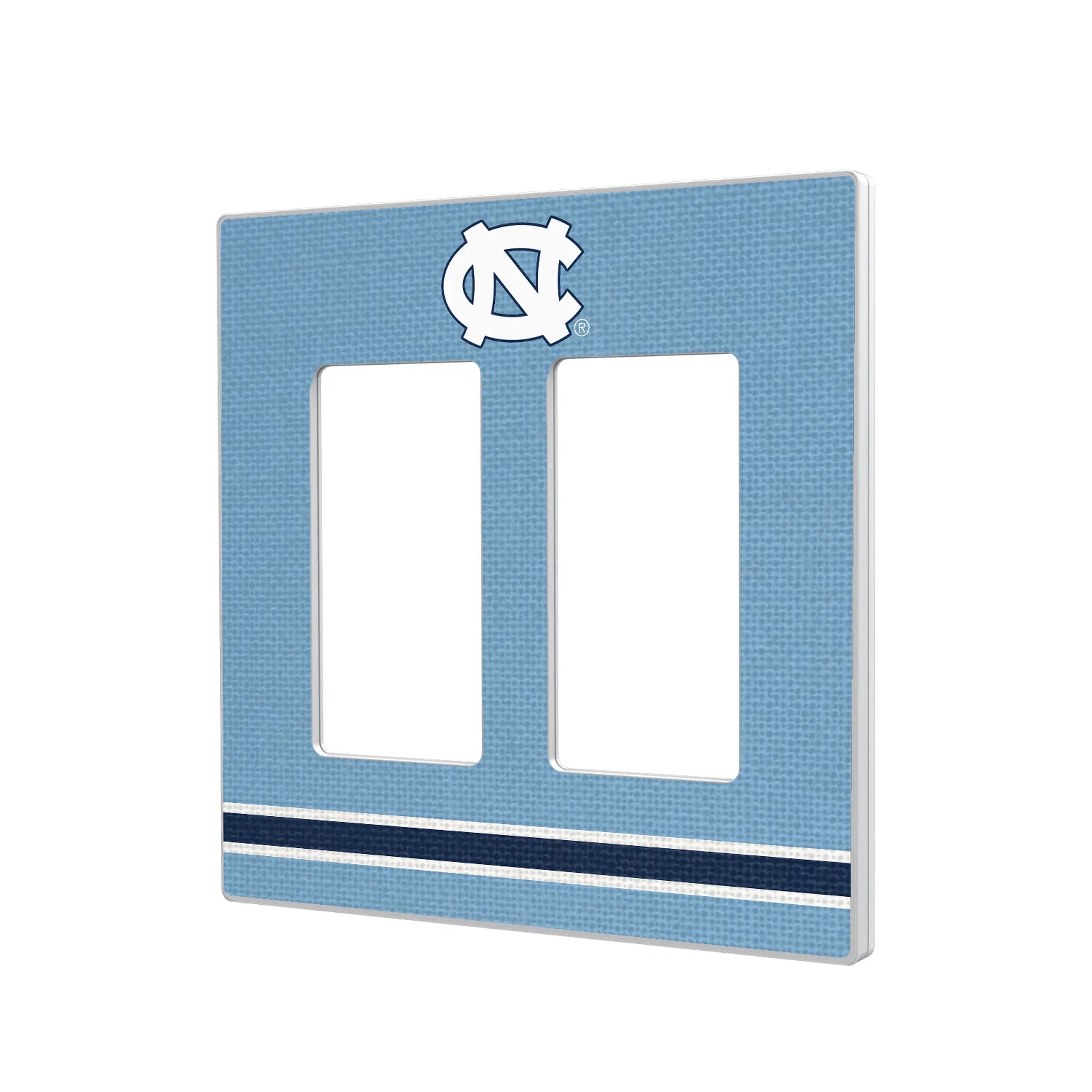 University of North Carolina Tar Heels Stripe Hidden-Screw Light Switch Plate#Style_Double Rocker