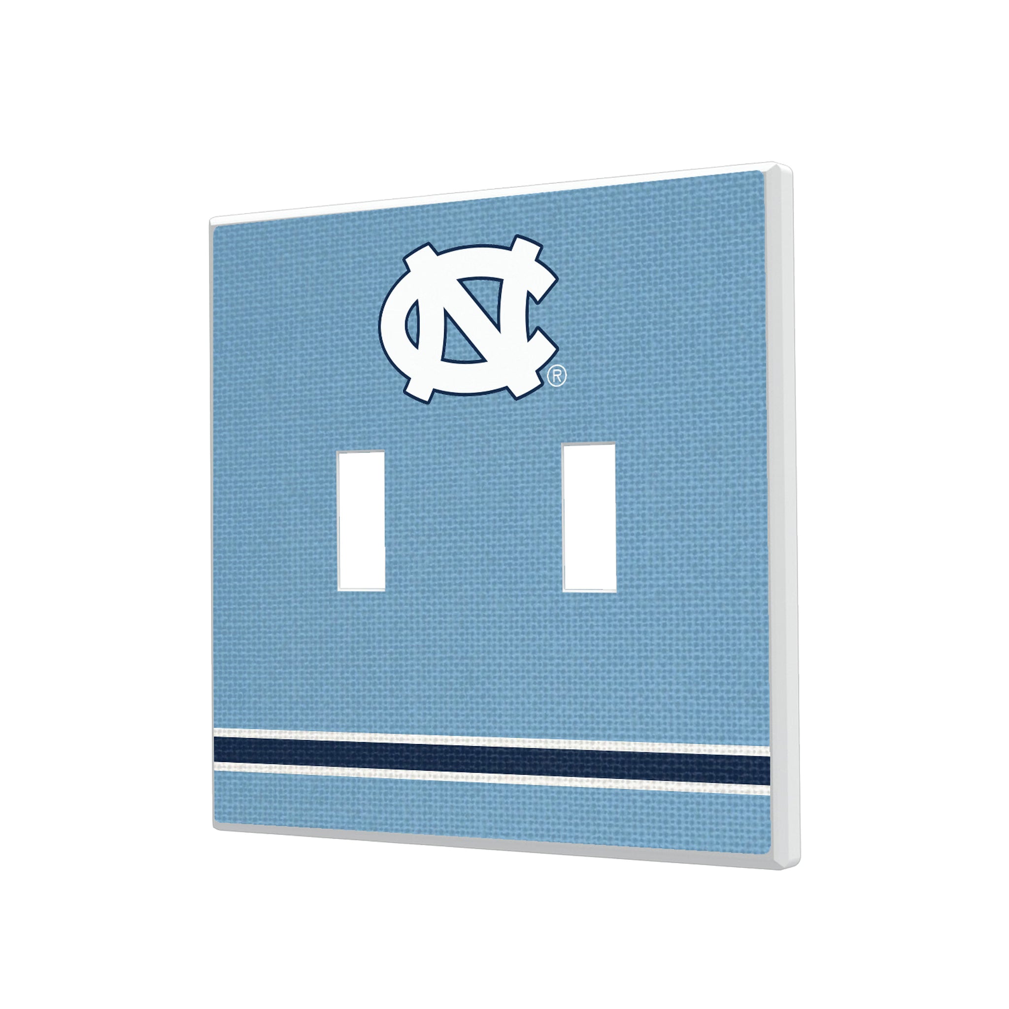 University of North Carolina Tar Heels Stripe Hidden-Screw Light Switch Plate#Style_Double Toggle