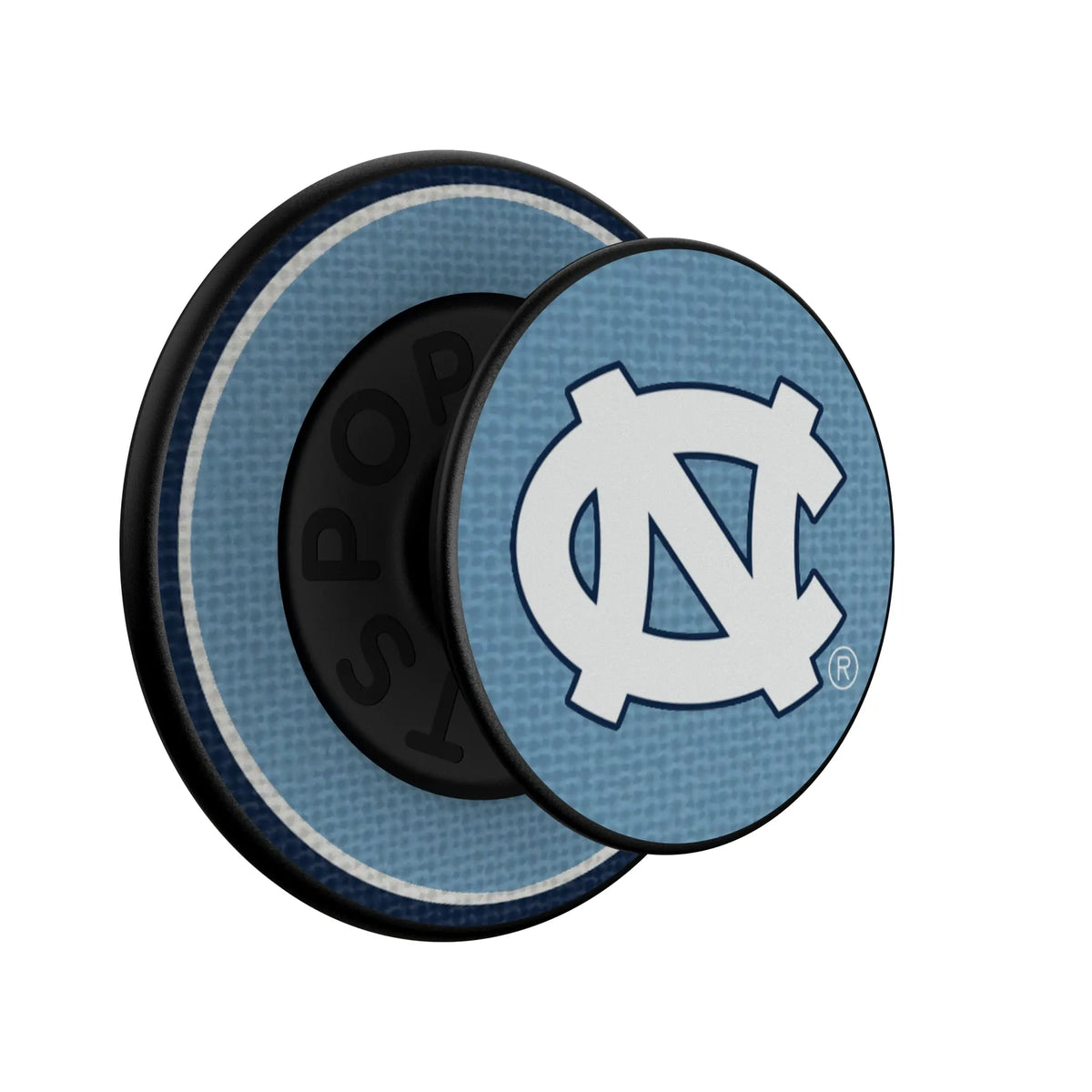 University of North Carolina Tar Heels Stripe Popsockets Round Magnetic - Isometric View