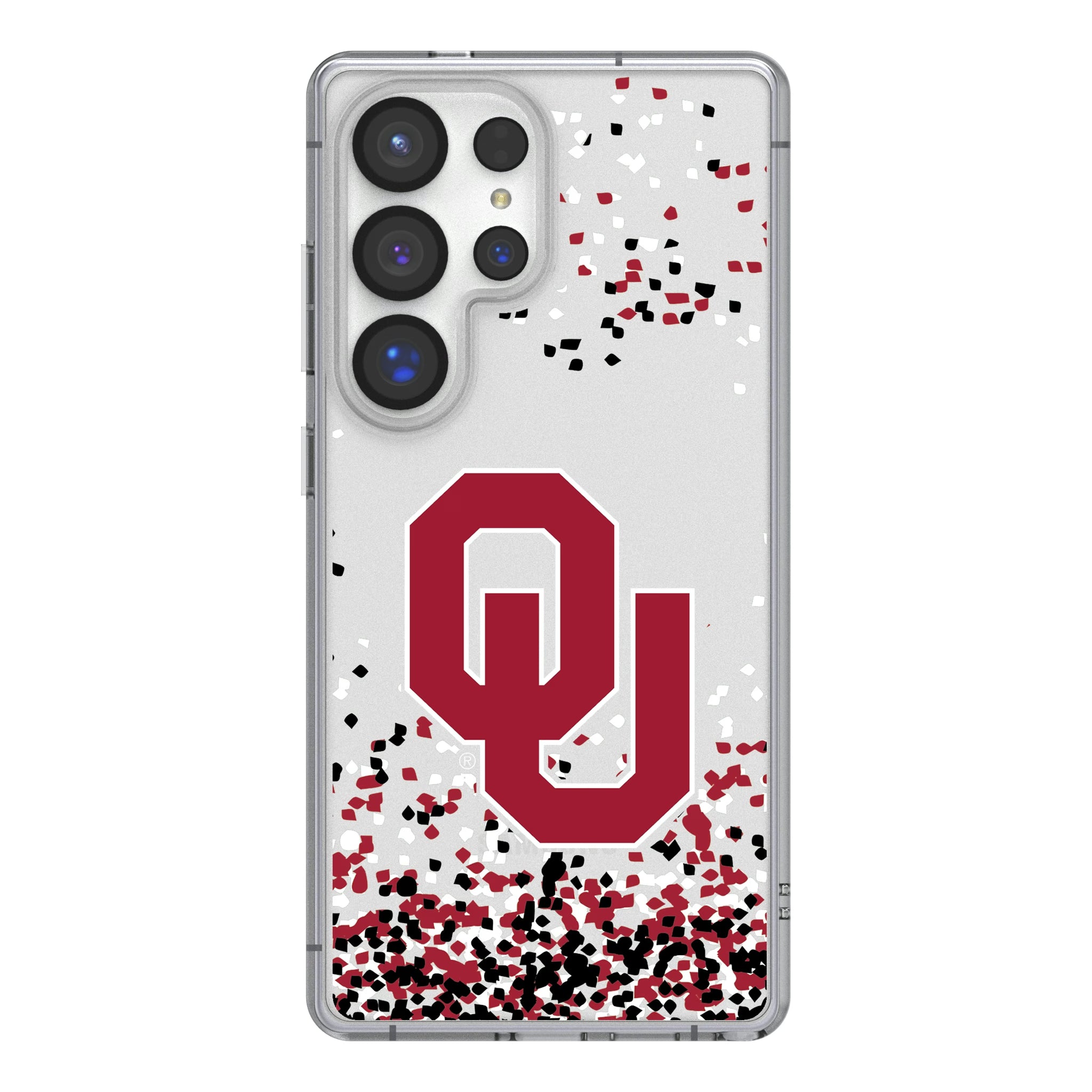 University of Oklahoma Sooners Confetti Galaxy Clear Phone Case for Samsung Galaxy