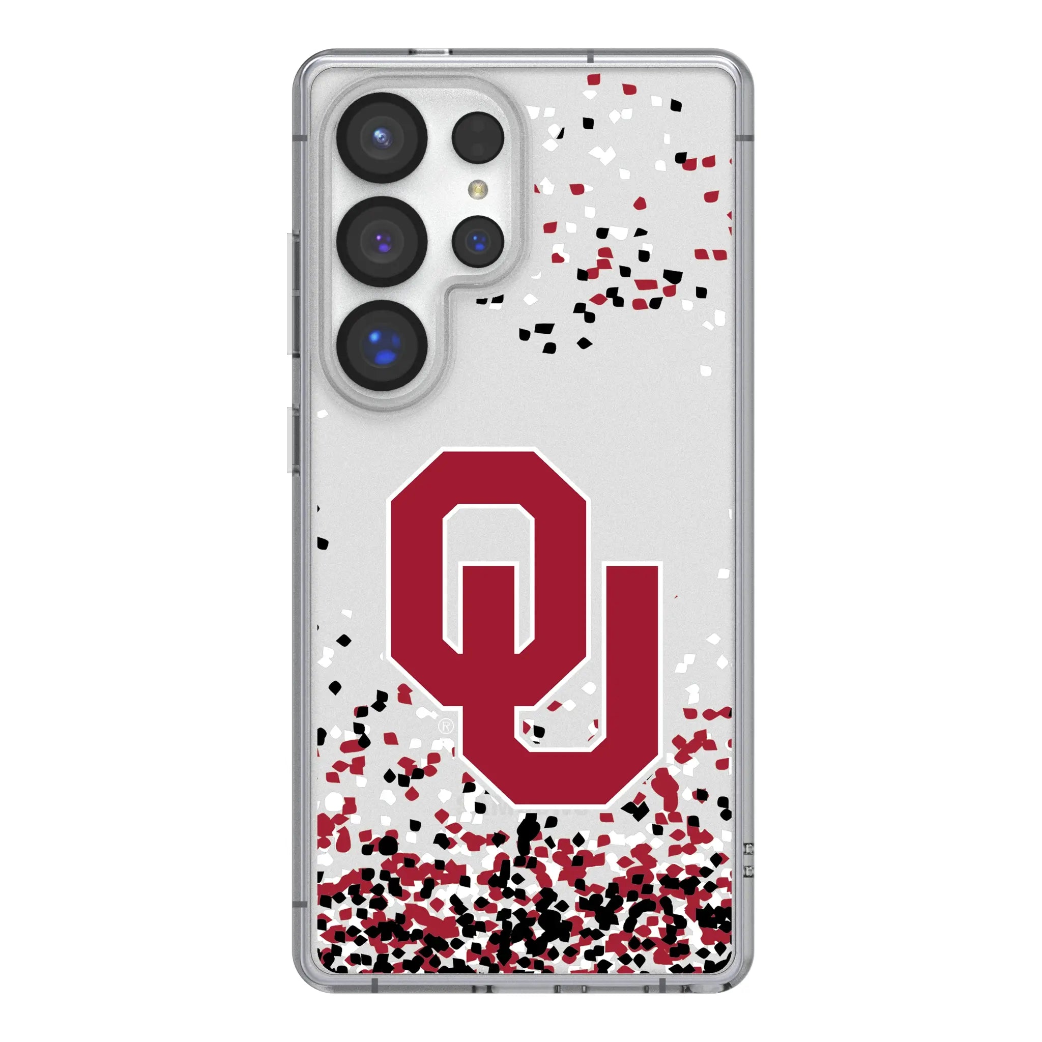 University of Oklahoma Sooners Confetti Galaxy Clear Phone Case for Samsung Galaxy#Device_Galaxy S25 Ultra
