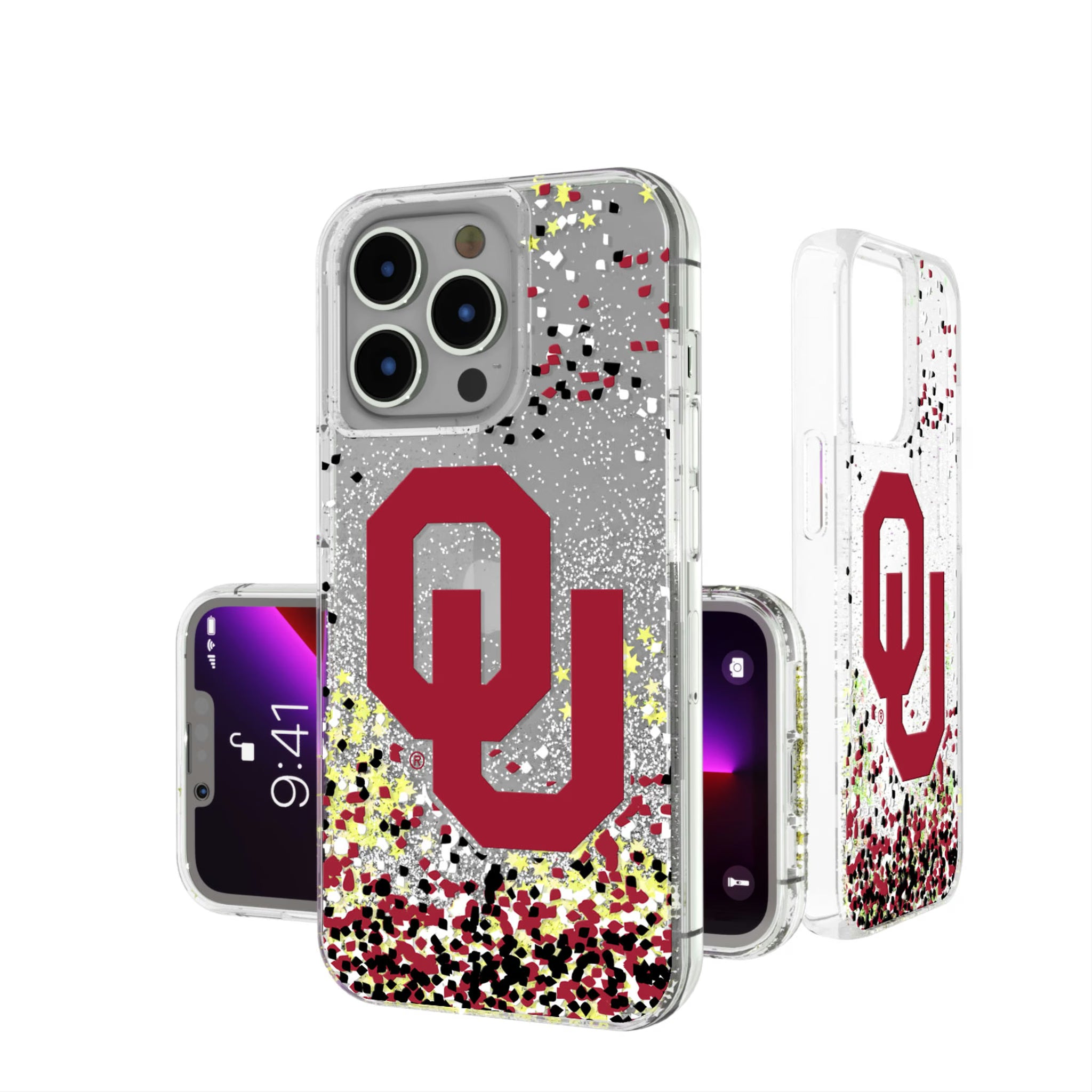 University of Oklahoma Sooners Confetti iPhone Glitter Phone Case for Apple iPhone