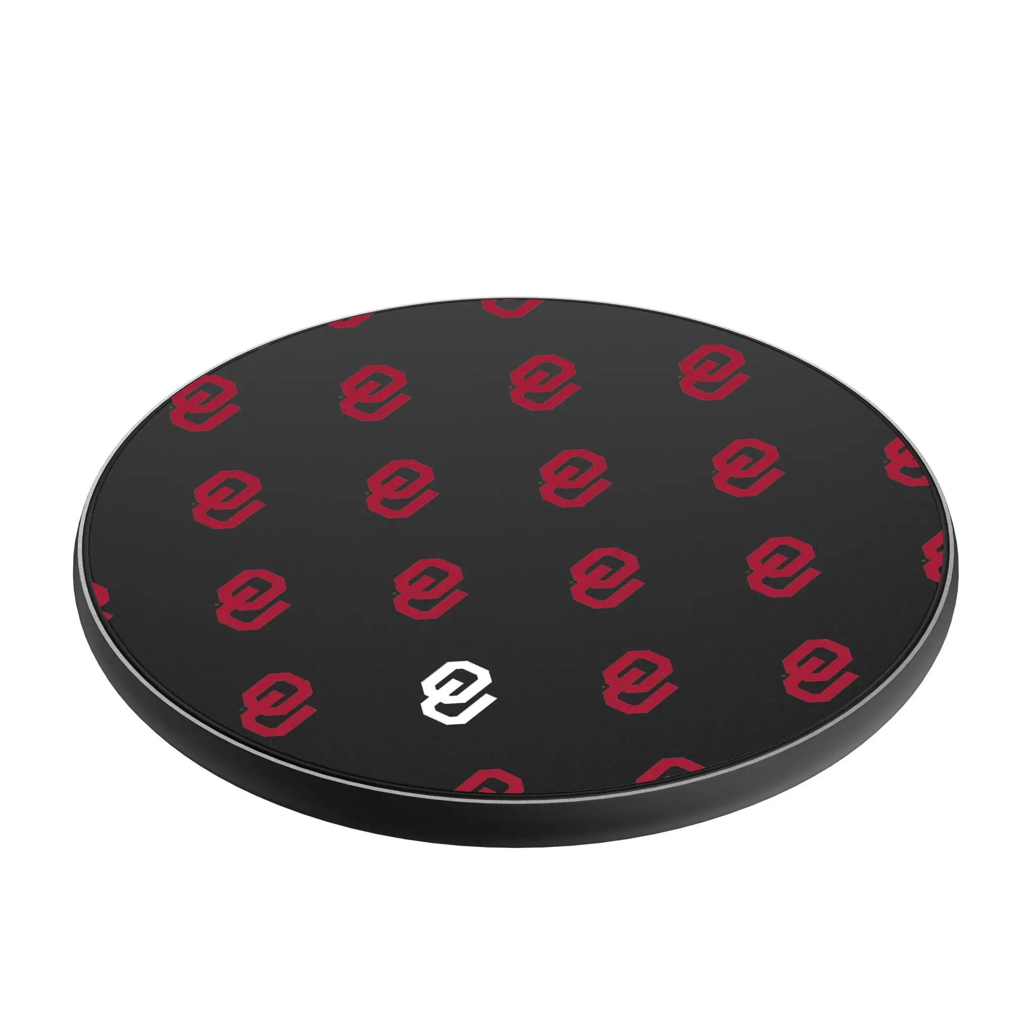 University of Oklahoma Sooners Fashion Pattern 15-Watt Wireless Charger - Isometric View