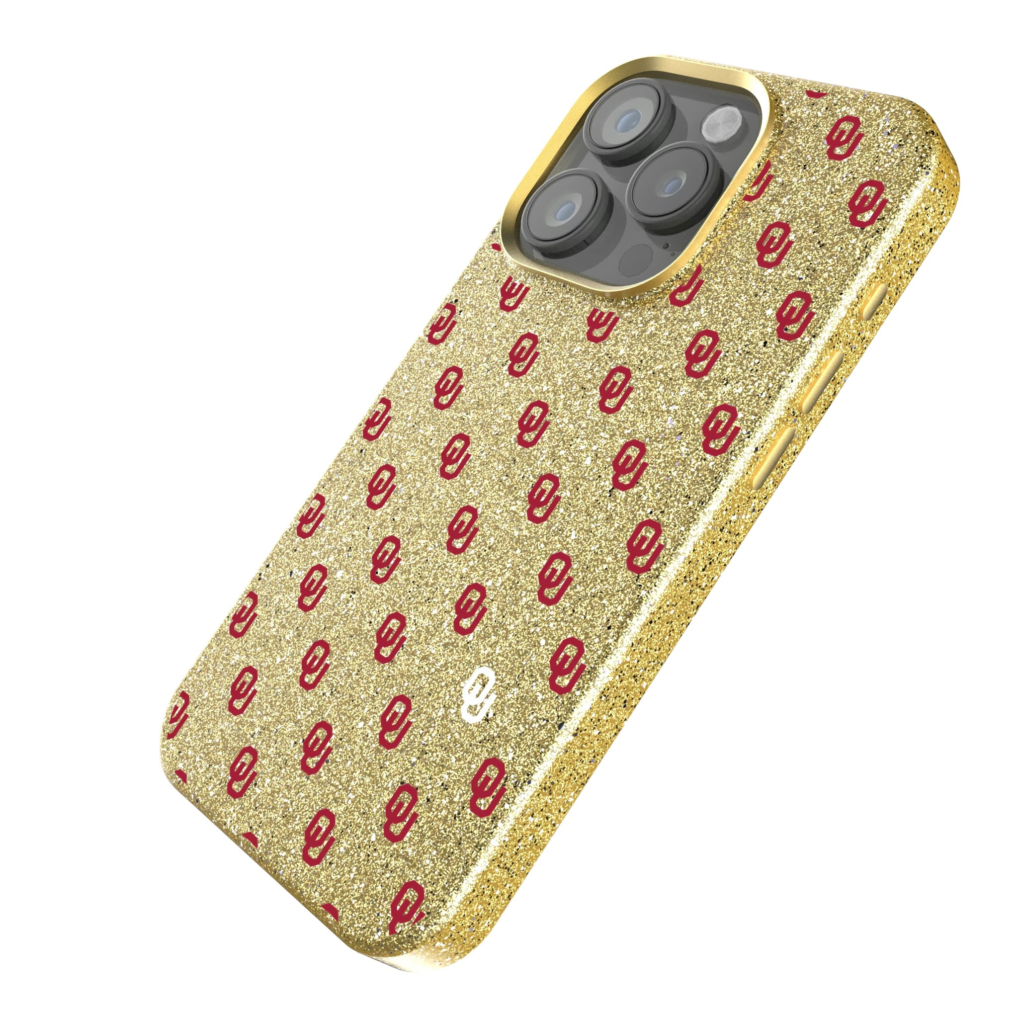 University of Oklahoma Sooners Fashion Pattern iPhone Bling Phone Case for Apple iPhone - Isometric View