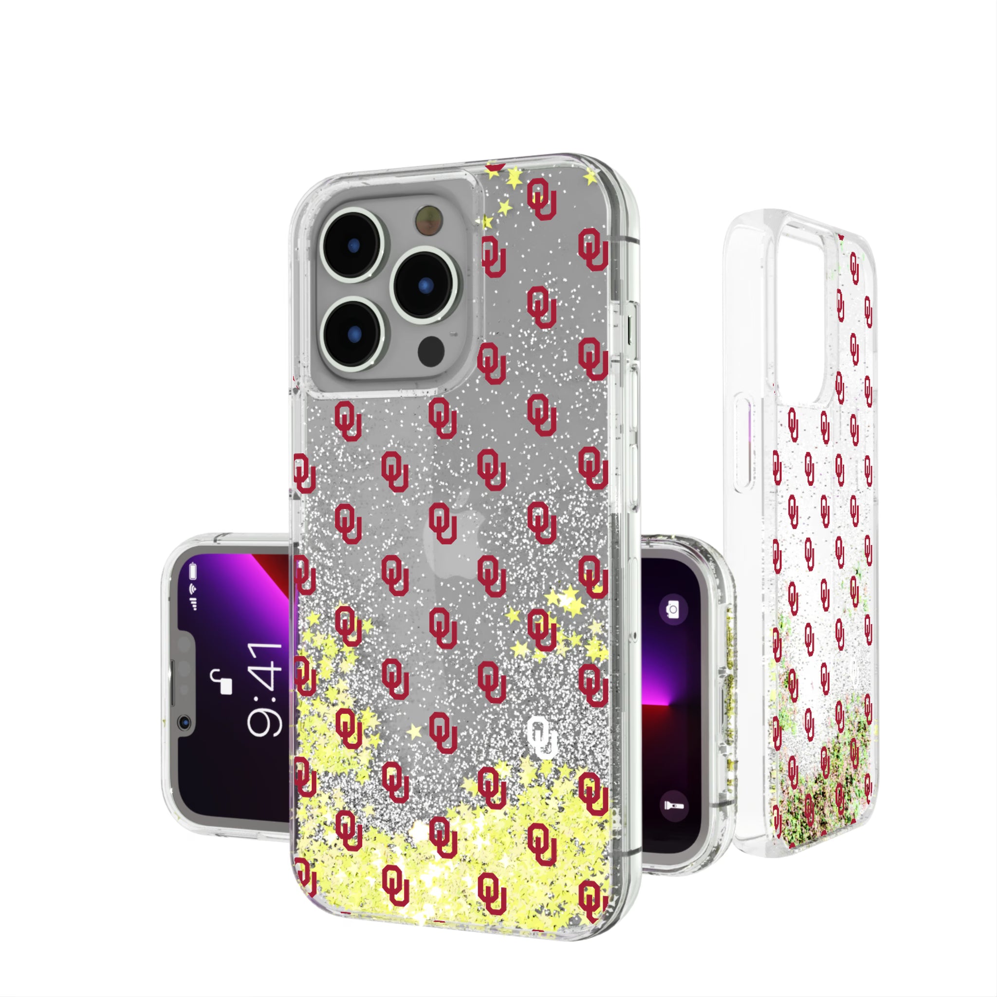 University of Oklahoma Sooners Fashion Pattern iPhone Glitter Phone Case for Apple iPhone