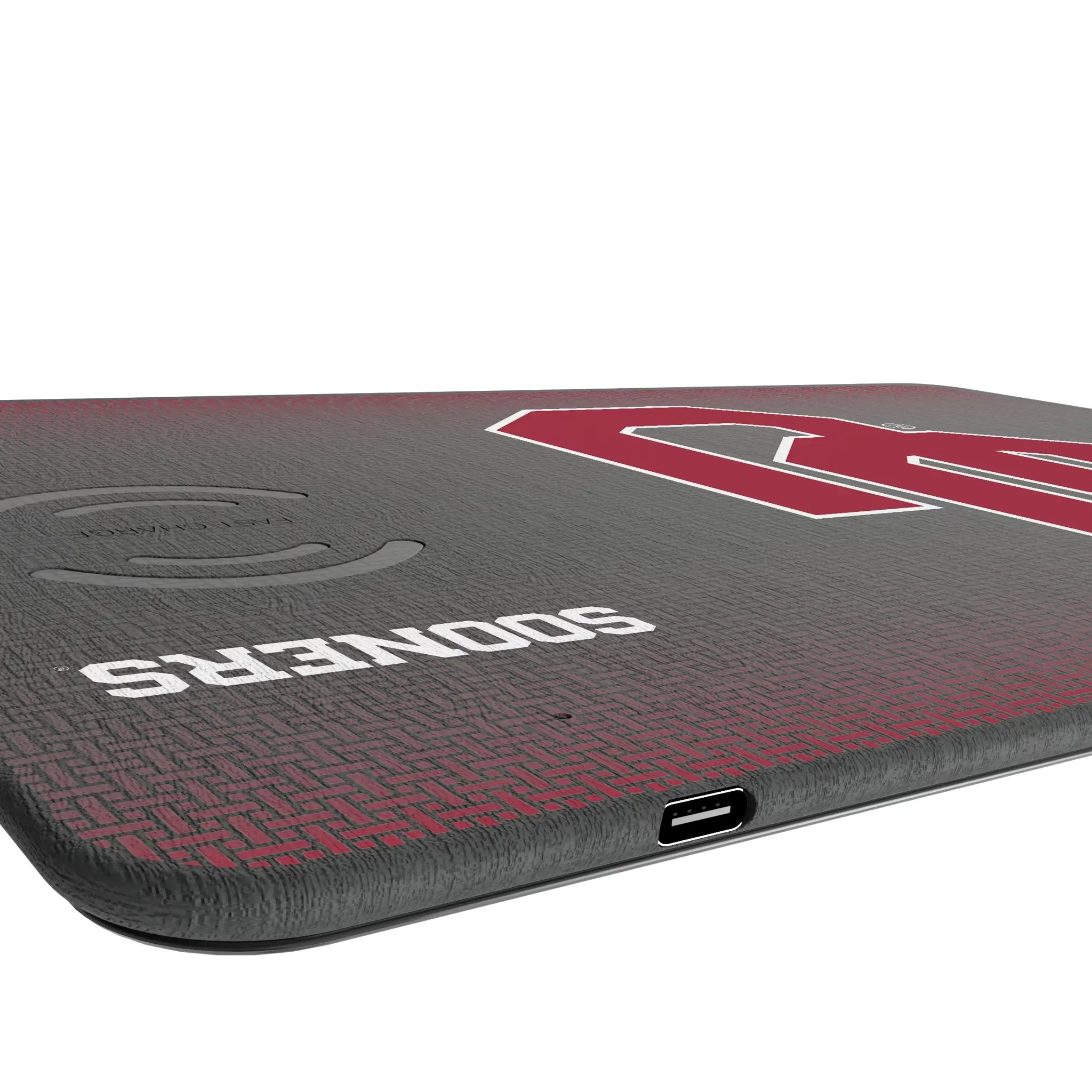 University of Oklahoma Sooners Linen 15-Watt Wireless Charger and Mouse Pad