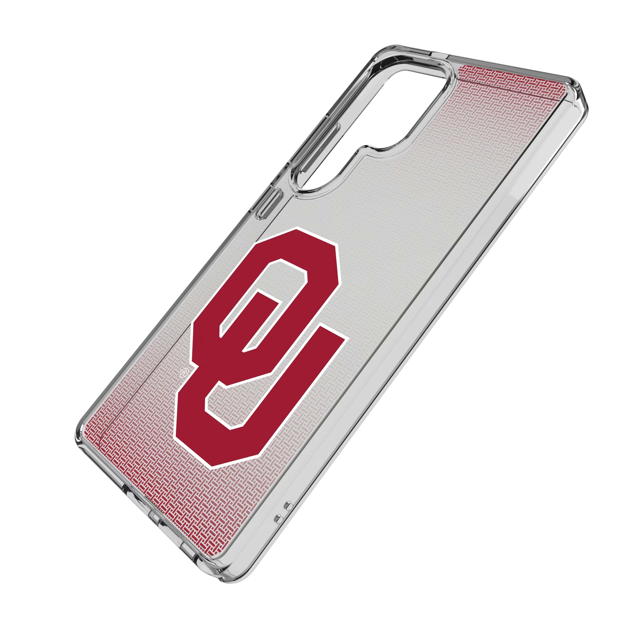 University of Oklahoma Sooners Linen Galaxy Clear Phone Case for Samsung Galaxy - Isometric View