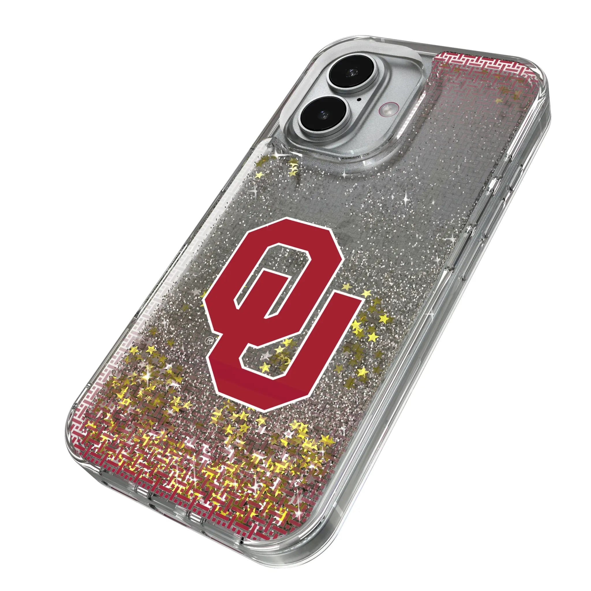 University of Oklahoma Sooners Linen iPhone Glitter Phone Case for Apple iPhone - Isometric View