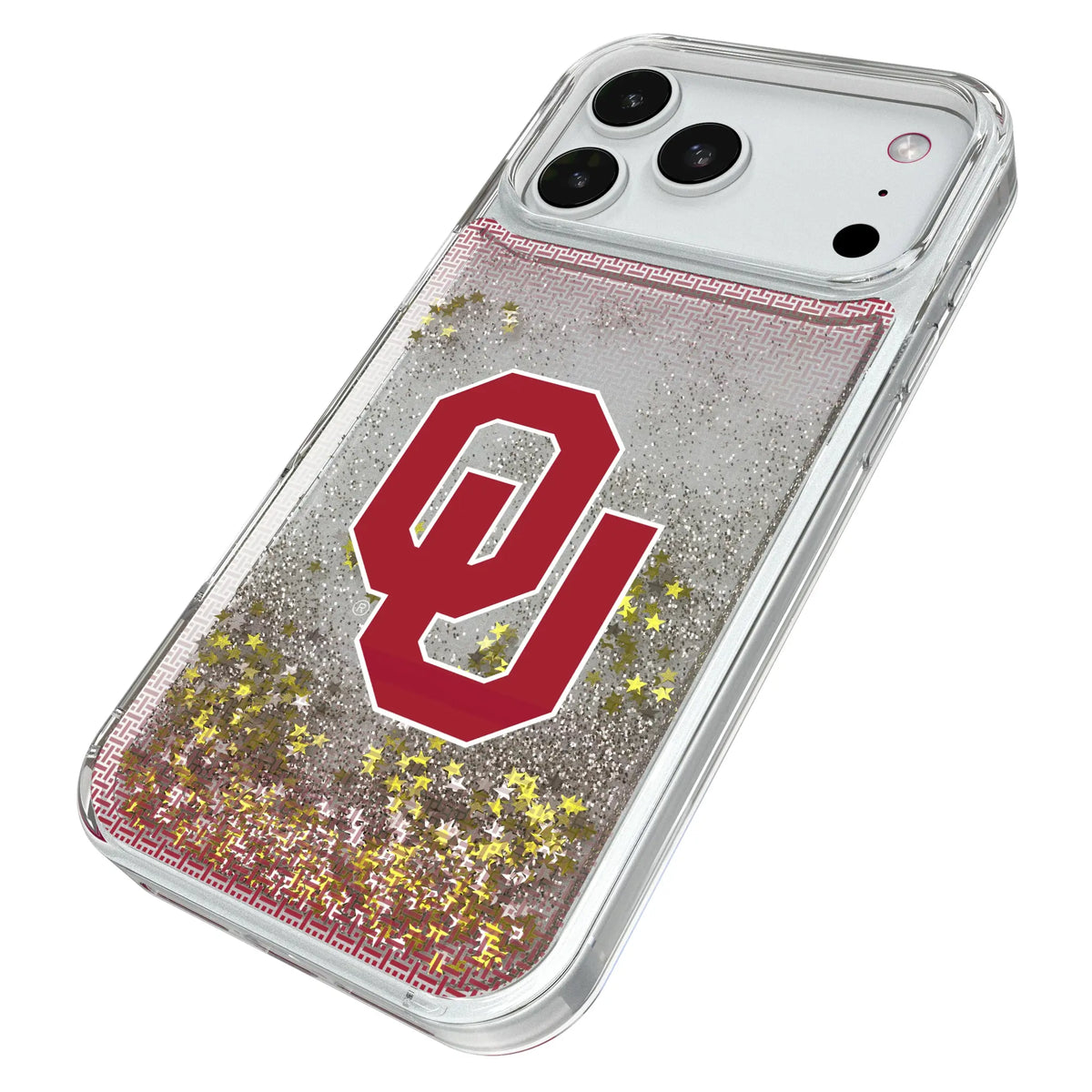 University of Oklahoma Sooners Linen iPhone Glitter Phone Case for Apple iPhone - Isometric View#Device_iPhone 18 Pro Max