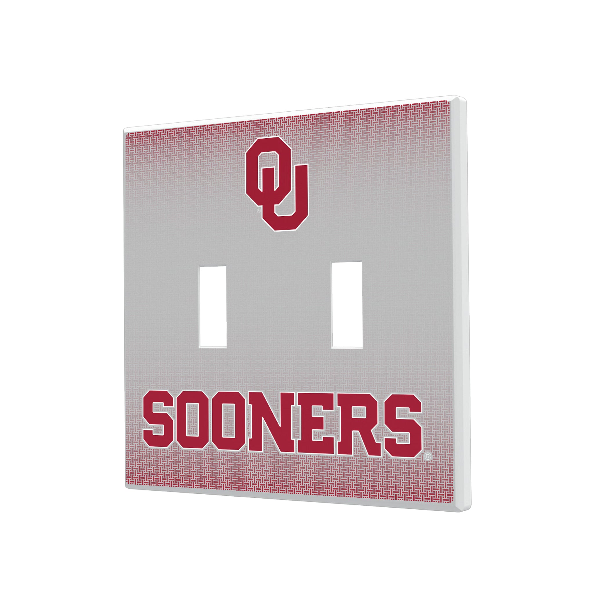 University of Oklahoma Sooners Linen Hidden-Screw Light Switch Plate#Style_Double Toggle