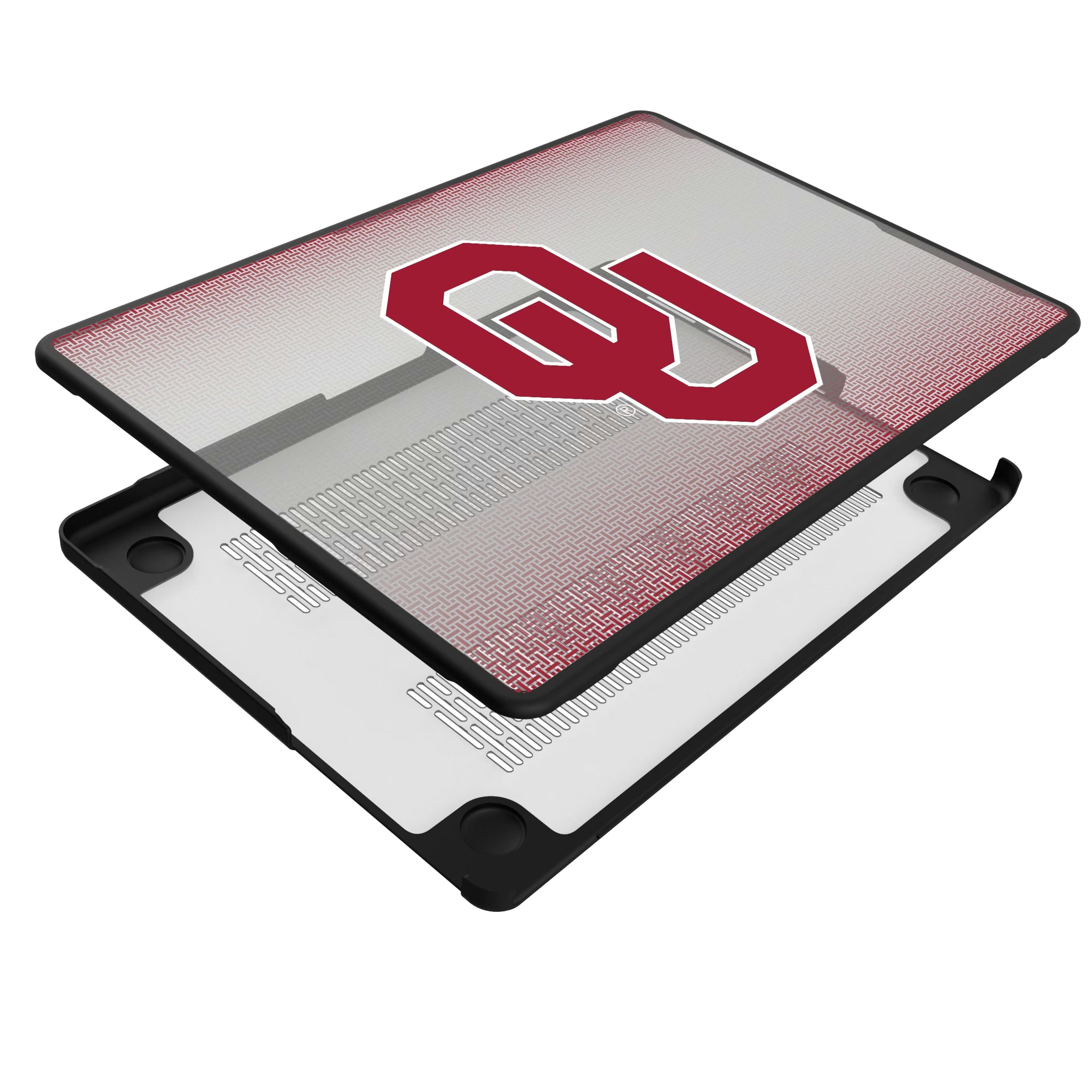 University of Oklahoma Sooners Linen MacBook Laptop Case for Apple MacBook - Isometric View#Device_MacBook Pro (14-inch, 2021) / MacBook Pro (14-inch, 2023) / MacBook Pro (14-inch, 2024)