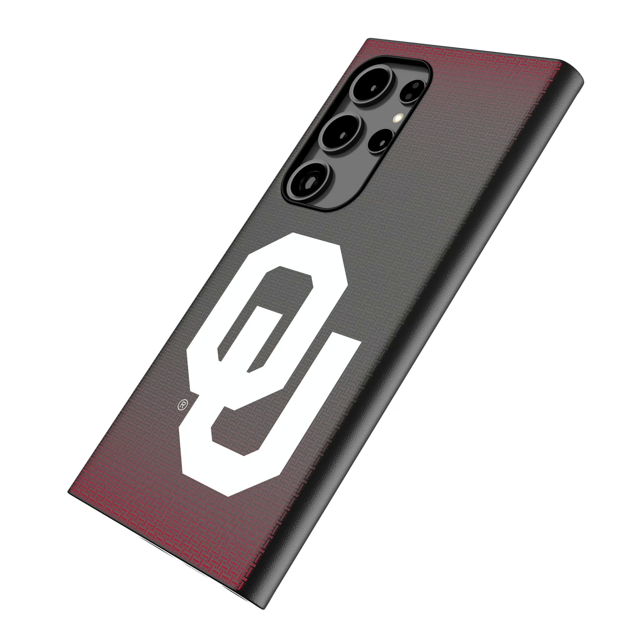 University of Oklahoma Sooners Linen Galaxy MagSafe Compatible Phone Case for Samsung Galaxy - Isometric View