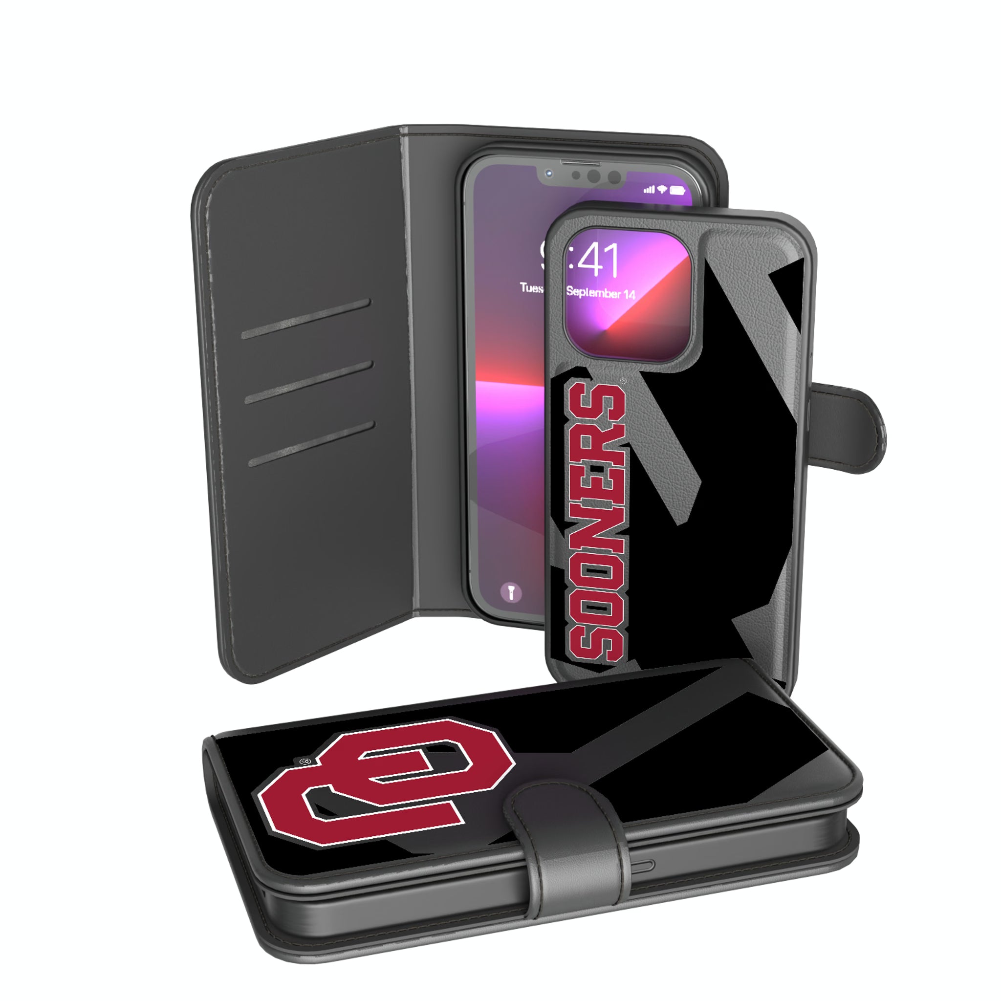 University of Oklahoma Sooners Monocolor Tilt iPhone Wallet Phone Case for Apple iPhone