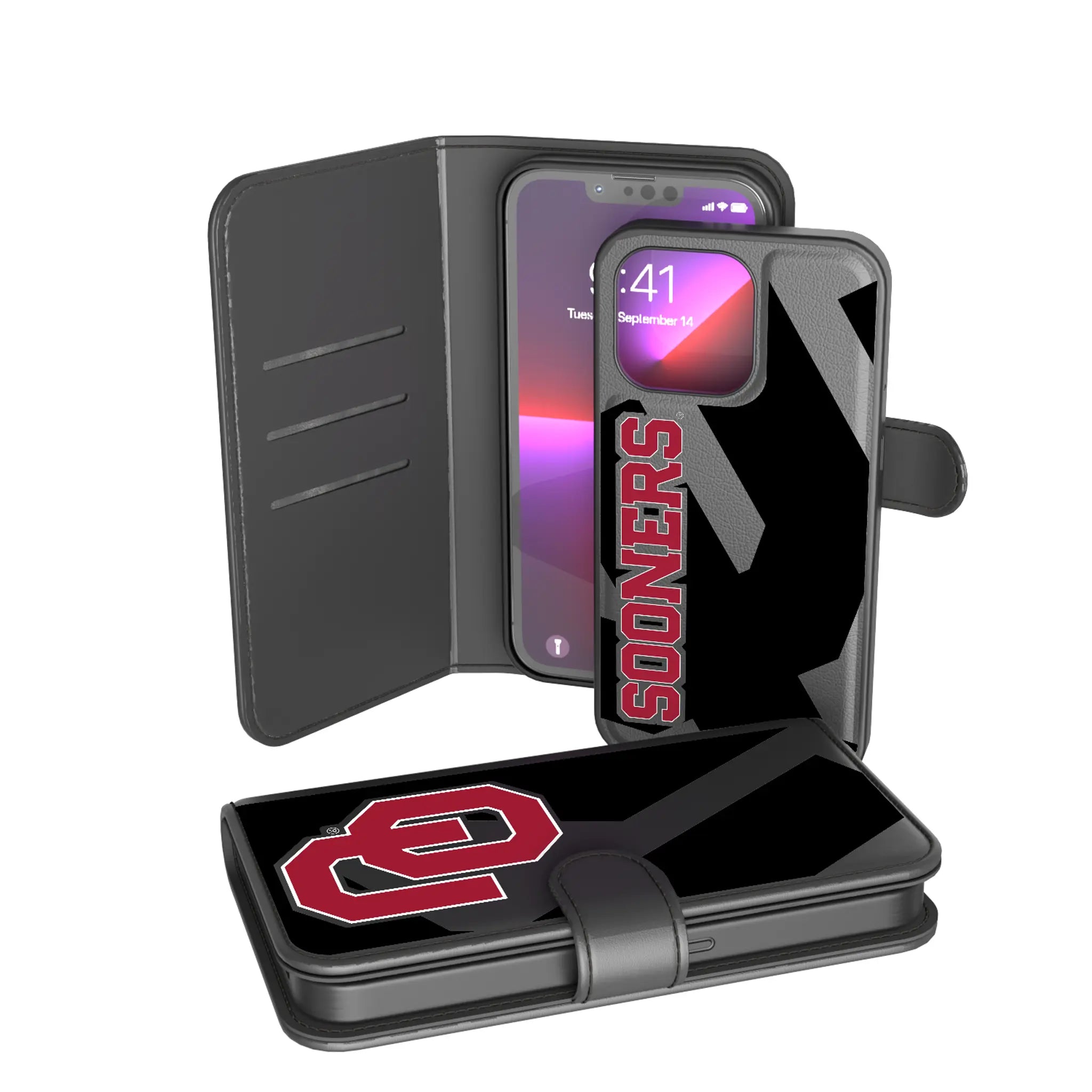 University of Oklahoma Sooners Monocolor Tilt iPhone Wallet Phone Case for Apple iPhone