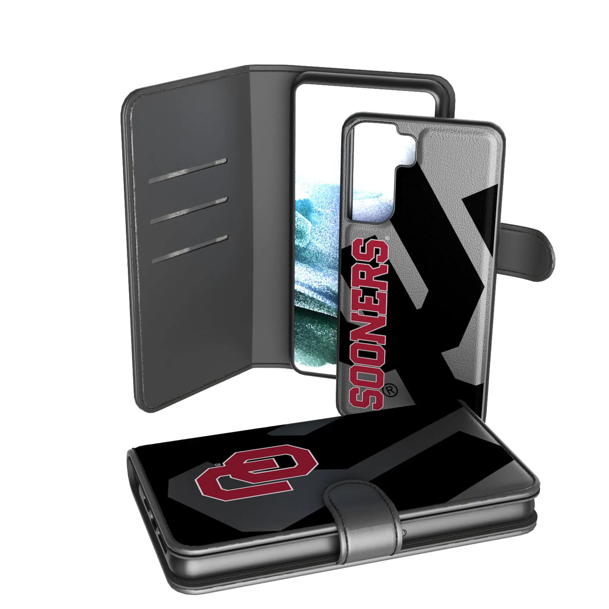 University of Oklahoma Sooners Monocolor Tilt Galaxy Wallet Phone Case for Samsung Galaxy