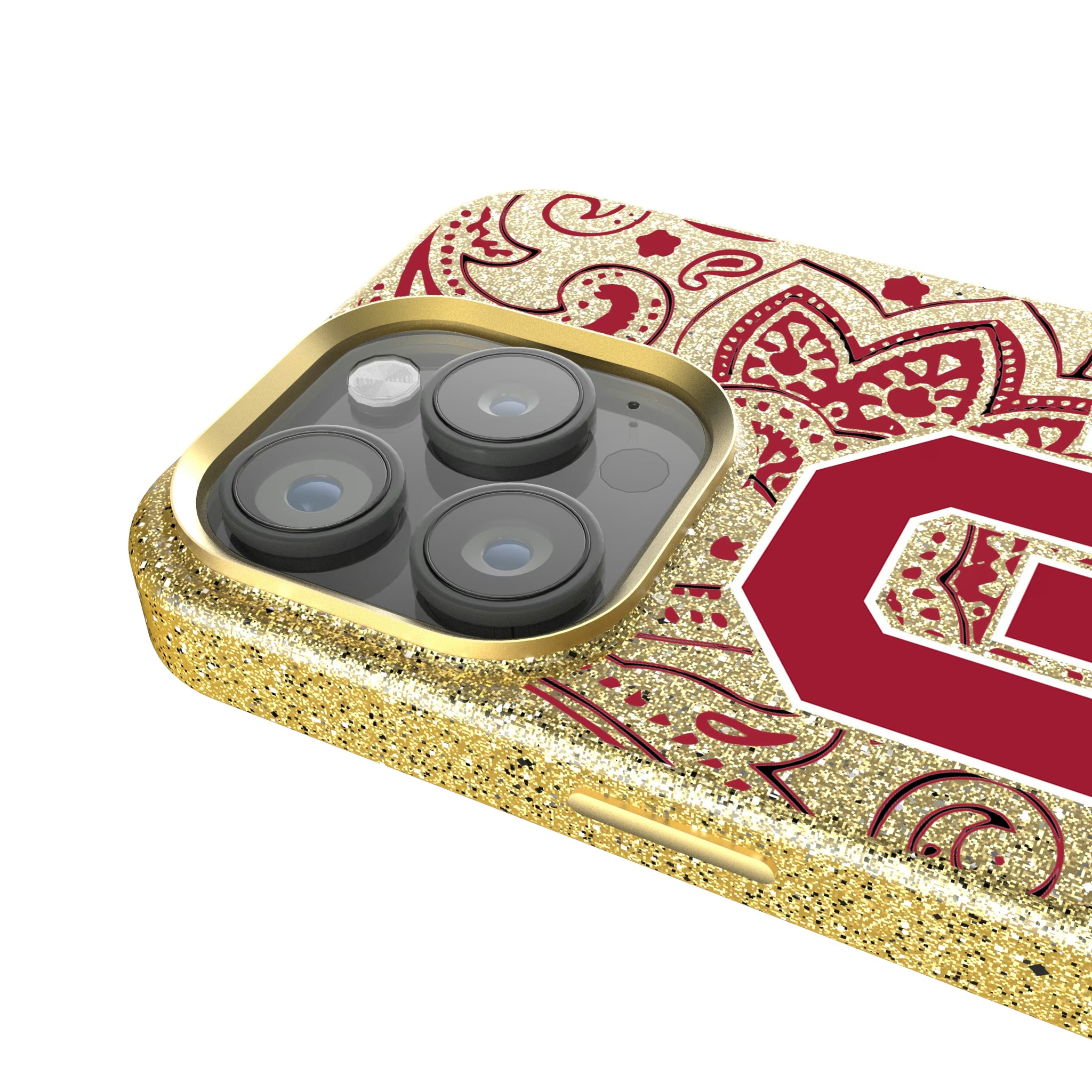 University of Oklahoma Sooners Paisley iPhone Bling Phone Case for Apple iPhone - Detail