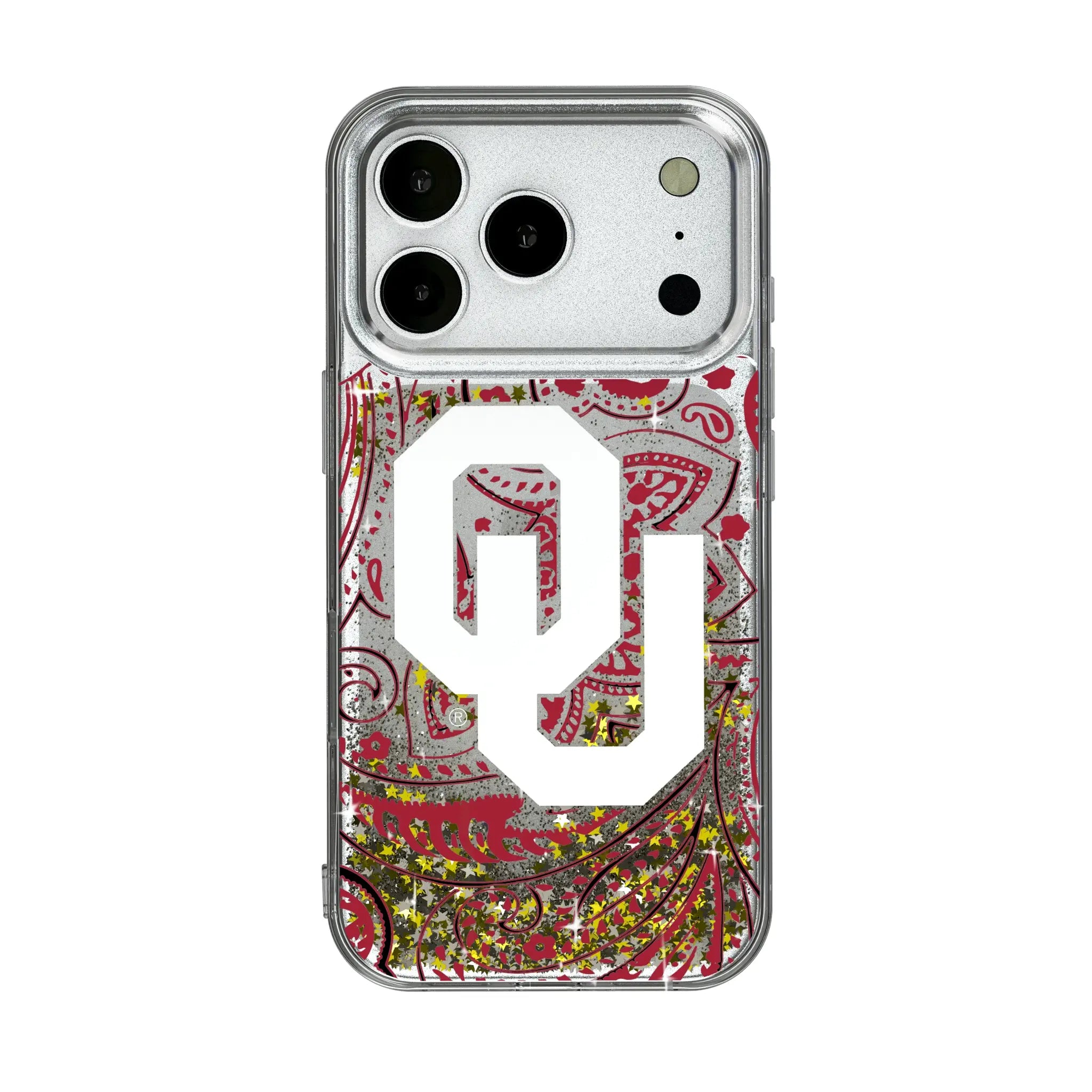 University of Oklahoma Sooners Paisley iPhone Glitter Phone Case for Apple iPhone