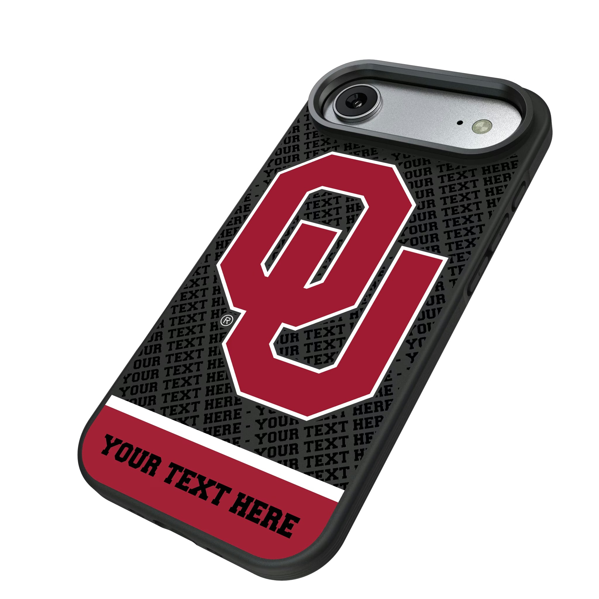 University of Oklahoma Sooners Personalized EndZone Plus iPhone Bump Phone Case for Apple iPhone - Isometric View#Device_iPhone Air