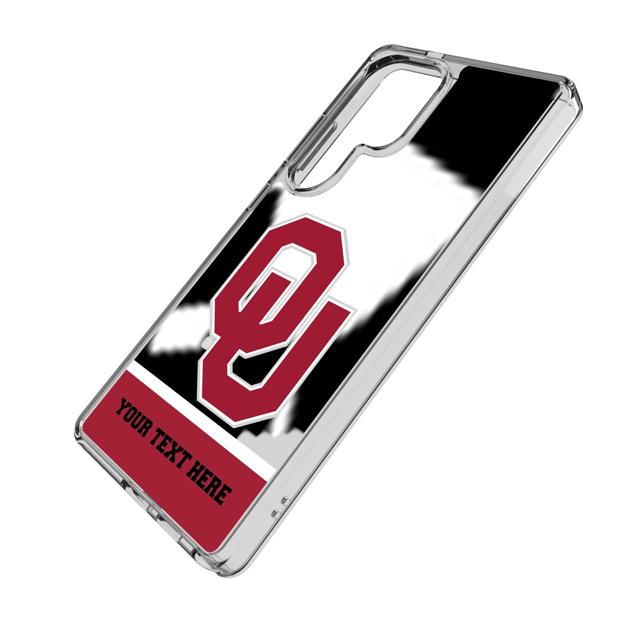 University of Oklahoma Sooners Personalized EndZone Plus Galaxy Clear Phone Case for Samsung Galaxy - Isometric View