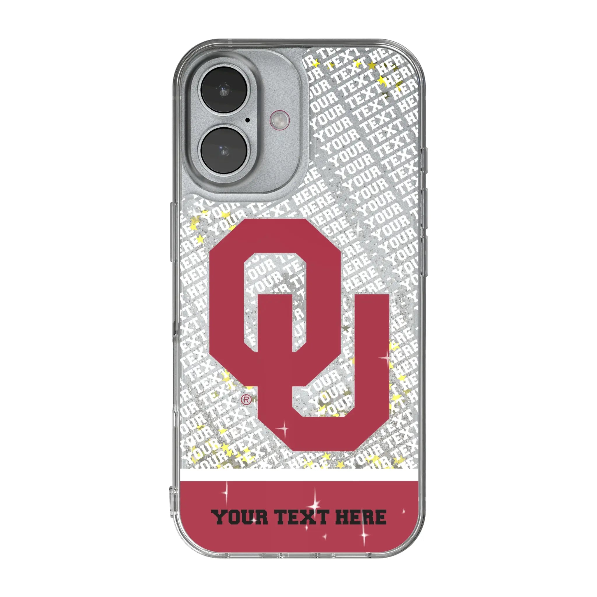 University of Oklahoma Sooners Personalized EndZone Plus iPhone Glitter Phone Case for Apple iPhone