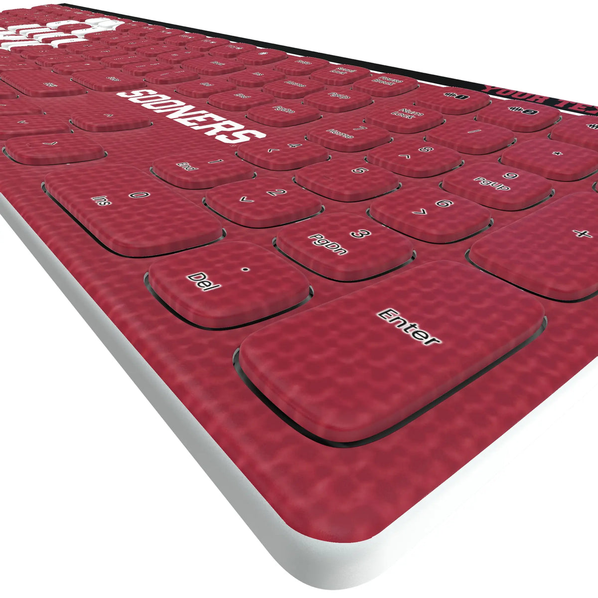 University of Oklahoma Sooners Personalized Endzone Solid KKB605 Curved Wireless Keyboard - Detail