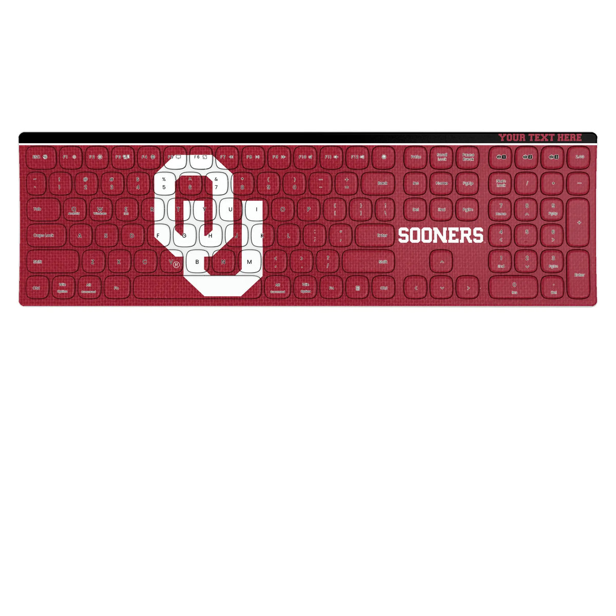 University of Oklahoma Sooners Personalized Endzone Solid KKB605 Curved Wireless Keyboard