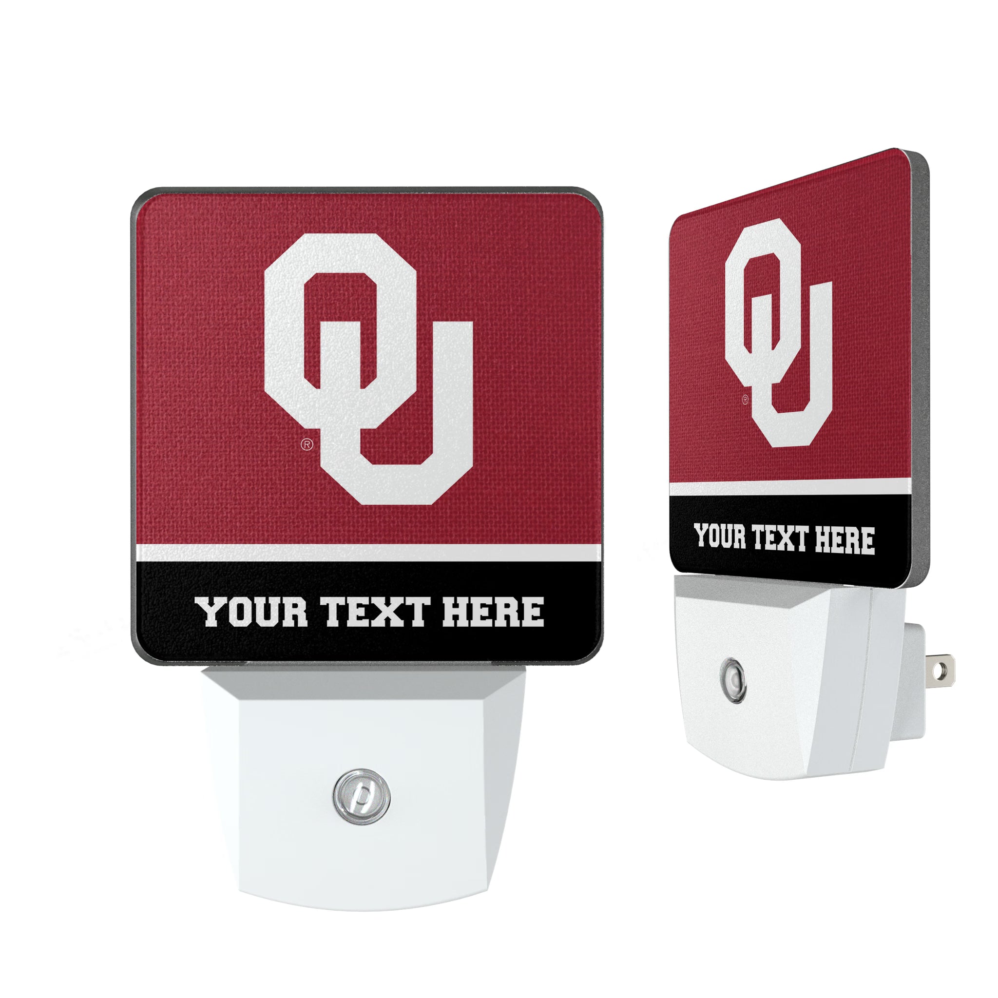 University of Oklahoma Sooners Personalized Endzone Solid Night Light 2-Pack