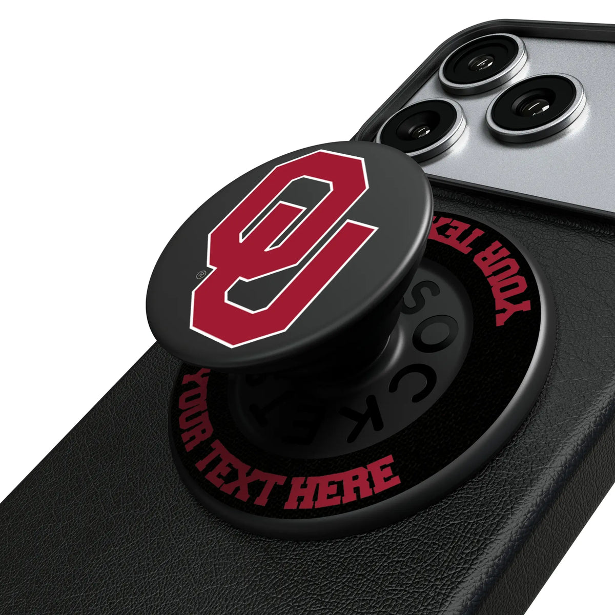 University of Oklahoma Sooners Personalized Endzone Solid Popsockets Round Magnetic