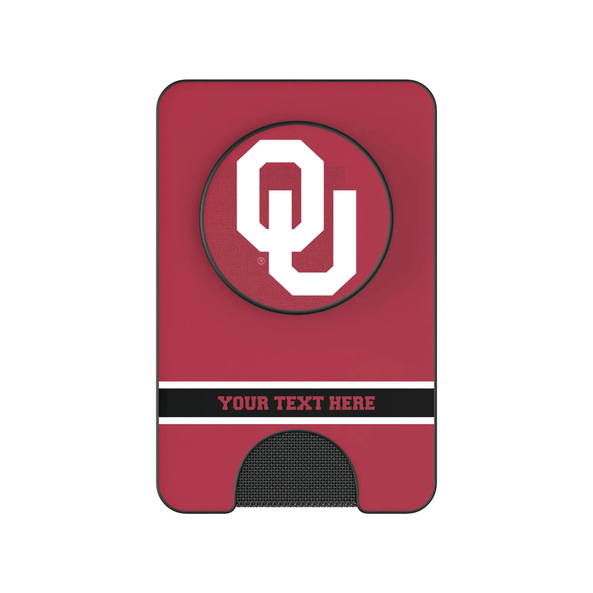 University of Oklahoma Sooners Personalized Endzone Solid Popsockets Wallet Magnetic