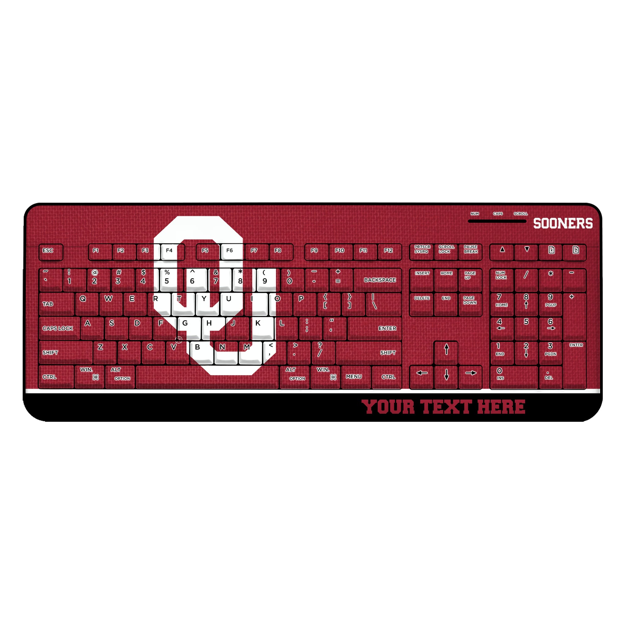 University of Oklahoma Sooners Personalized Endzone Solid Wireless USB Keyboard